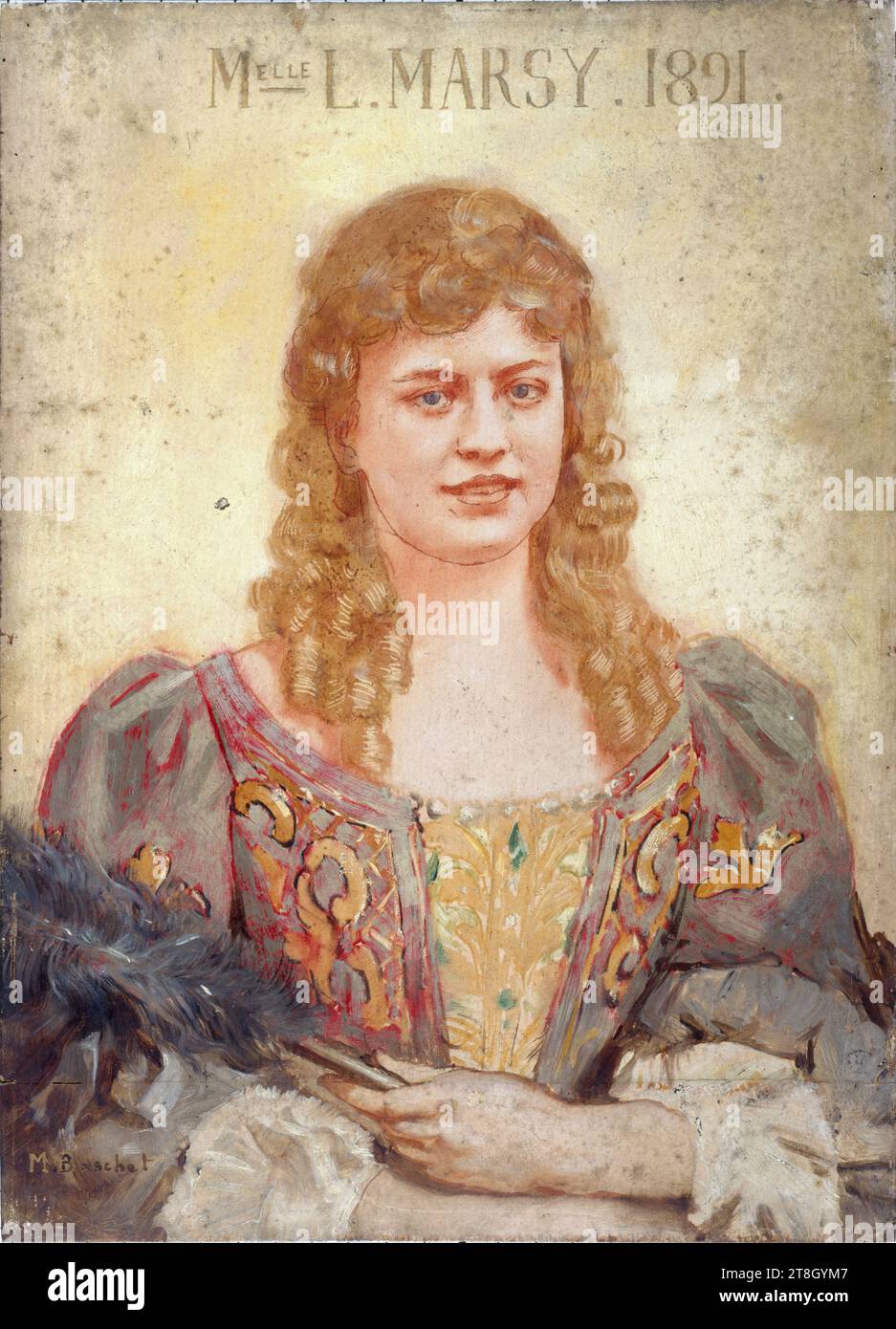 Louise Marsy (1866-1942), membro della Comédie-francese, in costume da palcoscenico, Baschet, Marcel (André), Pittore, verso il 1891, Painting Foto Stock