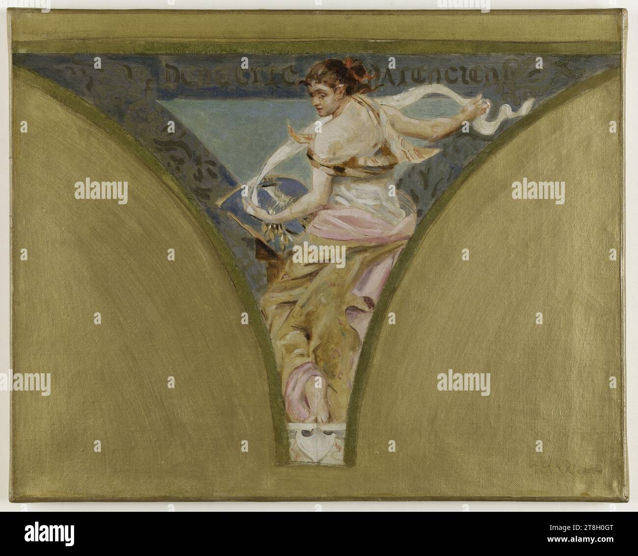 Schizzo per la Salle des fêtes dell'Hôtel de Ville de Paris: La Dentelle de Valenciennes, Weerts, Jean Joseph, Pittore, tra il 1889 e il 1893, IV quarto del XIX secolo, Pittura, pittura ad olio, tela (materiale), dimensioni - opera: Altezza: 32,8 cm, larghezza: 41 cm Foto Stock