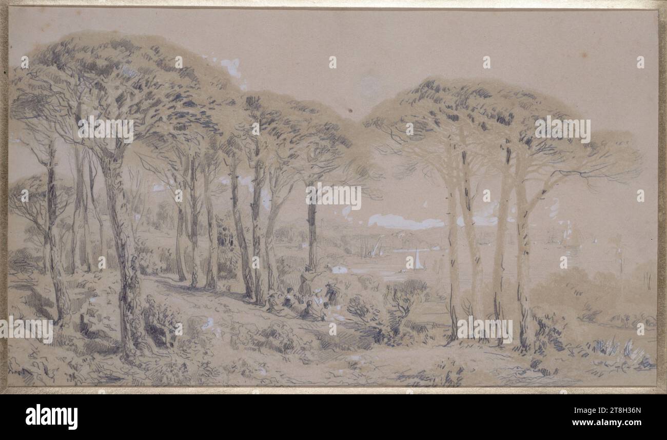 Paesaggio di Juan-les-Pins, disegnatore, XIX secolo, Padiglione, piano terra, sala 3, arti grafiche, disegno, matita grafite Foto Stock