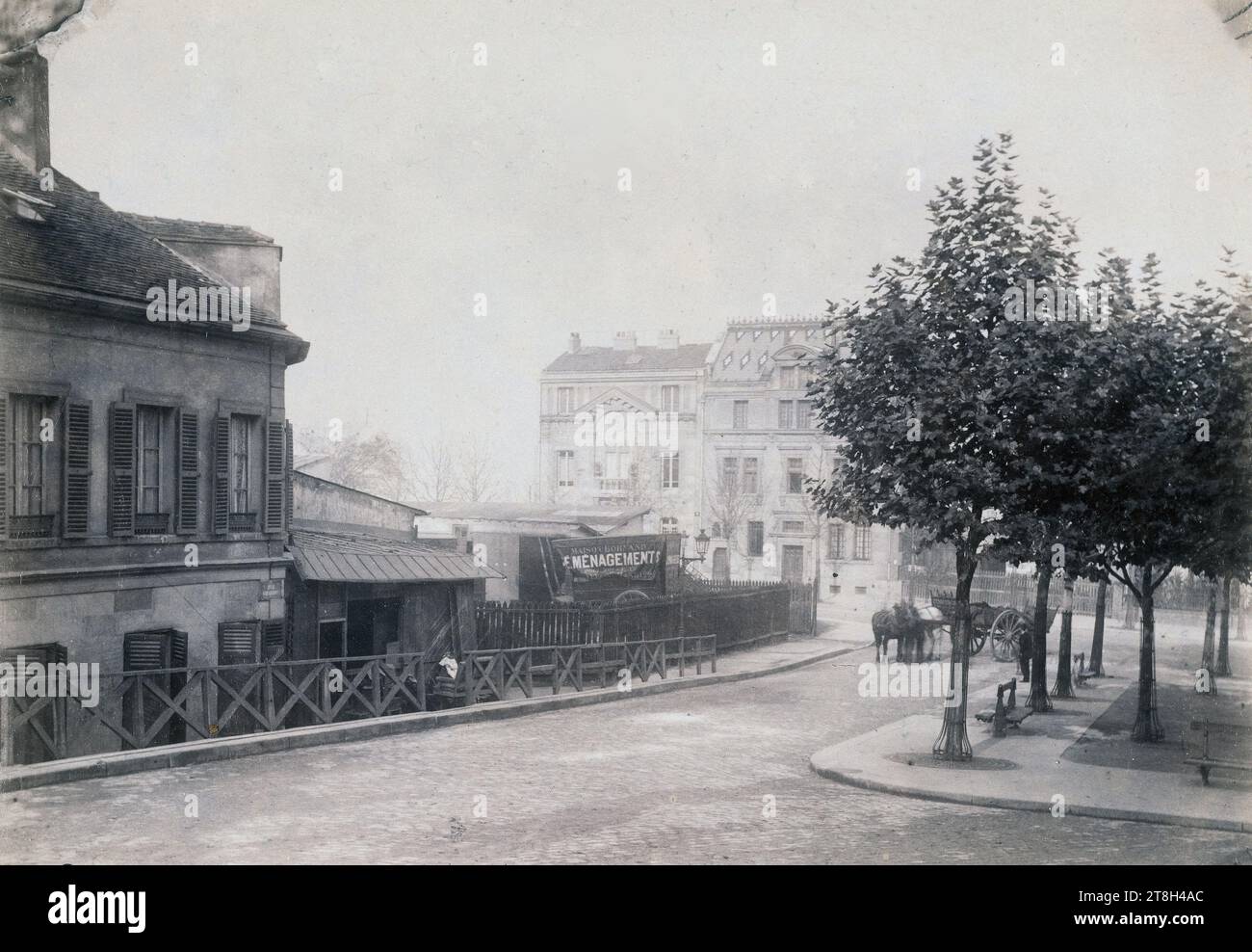 Place Constantin-Pecqueur, Montmartre, XVIII arrondissement, Parigi, fotografo, array, Fotografia, grafica, Fotografia, dimensioni - Opera: altezza: 12,1 cm, larghezza: 17,5 cm Foto Stock