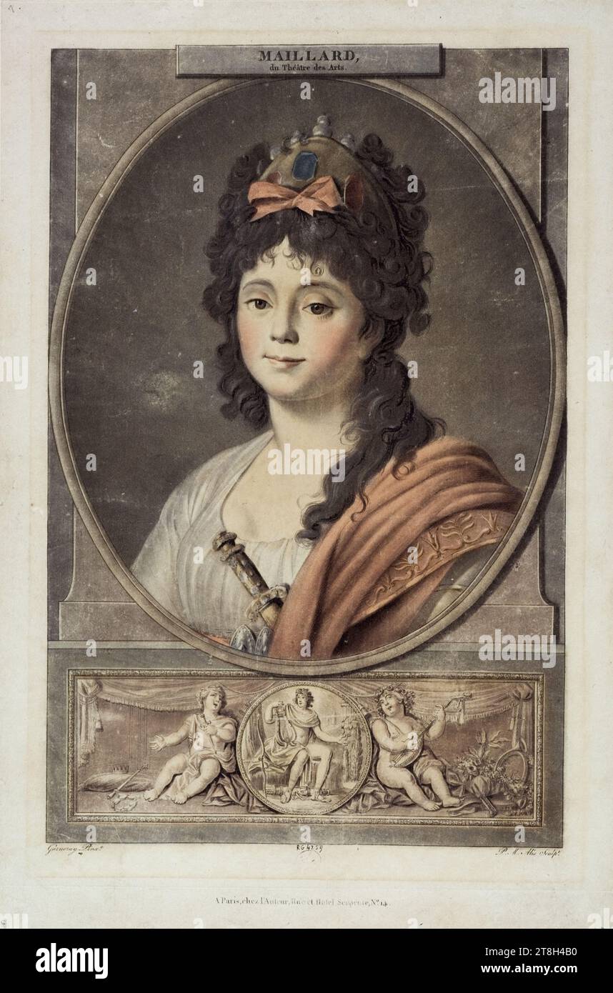 (Melle)Maillard, del Théâtre des Arts, Alix, Pierre Michel, Engraver, Garneray, Jean-Francois, Pittore, Alix, Pierre Michel, Array, stampa, arti grafiche, Stampa, Aquatinta, dimensioni - Opera: altezza: 31,4 cm, larghezza: 20,07 cm Foto Stock