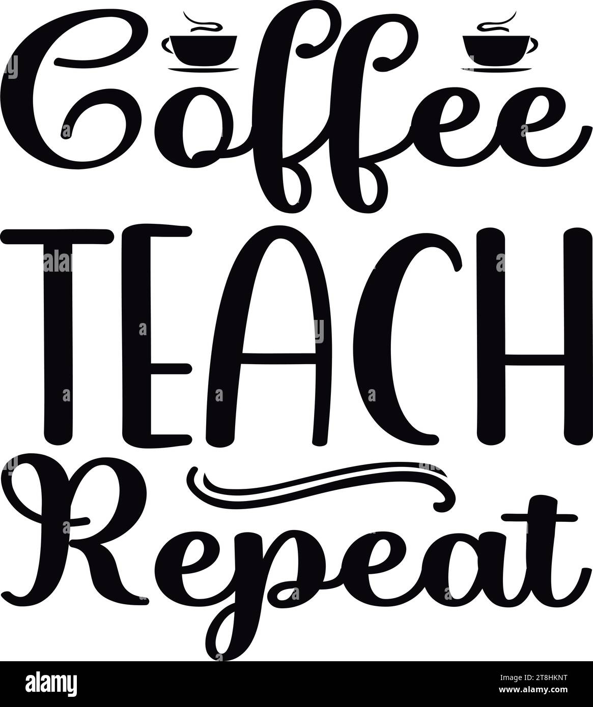 Teach caffè Ripeti Illustrazione Vettoriale