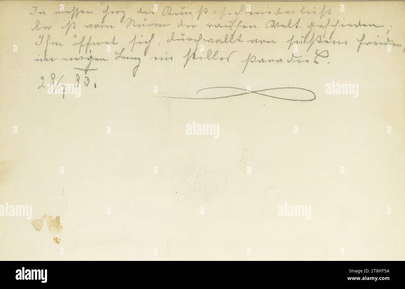 Note e frammento di un disegno, Hörmann Theodor von's sketchbook; 28 pagine paginate, Theodor von Hörmann, Imst 1840 - 1895 Graz, 29 luglio 1893, sketchbook: 1877-1878, disegno, matita, foglio: 21 cm x 13,9 cm Foto Stock