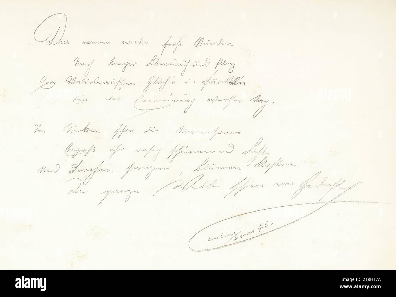 Nota, 4 giugno 1878, Hörmann Theodor von Sketchbook; 28 pagine impaginate, Theodor von Hörmann, Imst 1840 - 1895 Graz, 4 giugno 1878, sketchbook: 1877-1878, disegno, matita, foglio: 13,9 cm x 21 cm Foto Stock