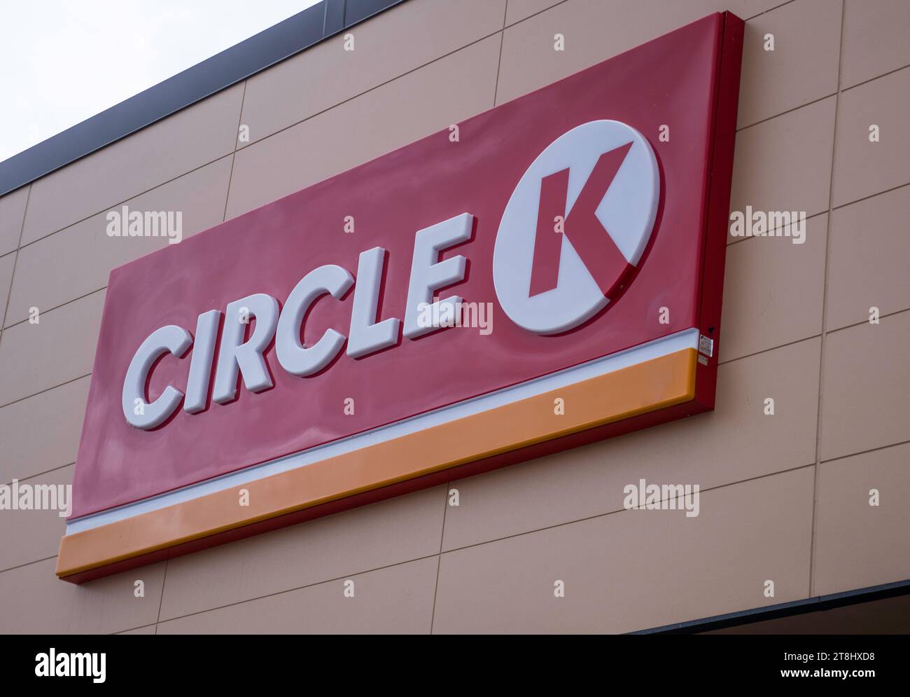 Green Bay, WISCONSIN - 12 ottobre 2023: Un cartello Circle K di una stazione di servizio Foto Stock