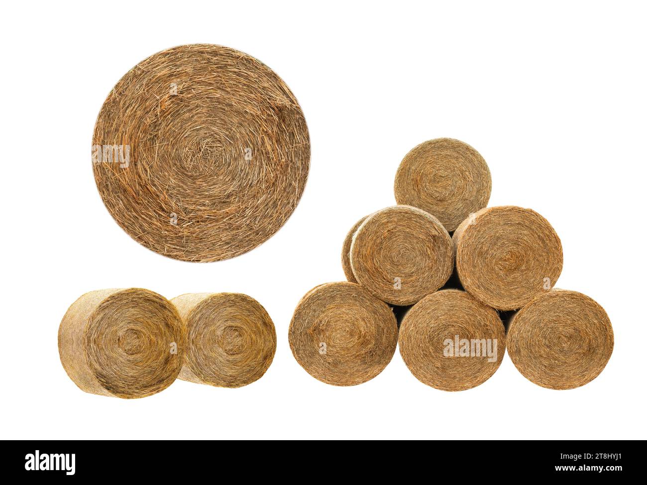 balle tonde isolate su sfondo bianco Foto Stock