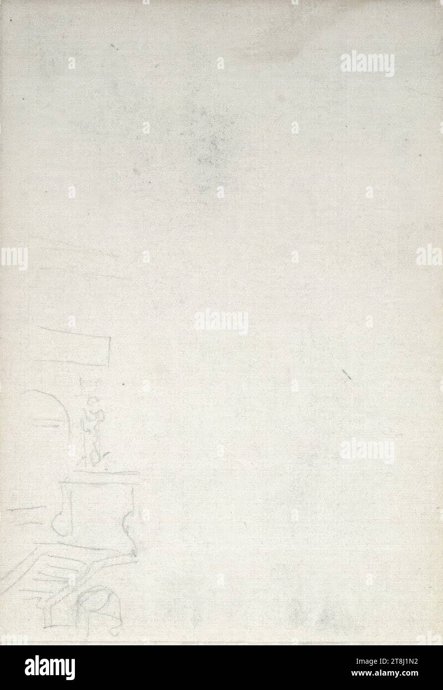 Sketch, sketchbook Alt Franz; 27 pagine paginate, Franz Alt, Vienna 1821 - 1914 Vienna, sketchbook: 1879-1883, disegno, matita, foglio: 9,6 cm x 14,1 cm, Austria Foto Stock