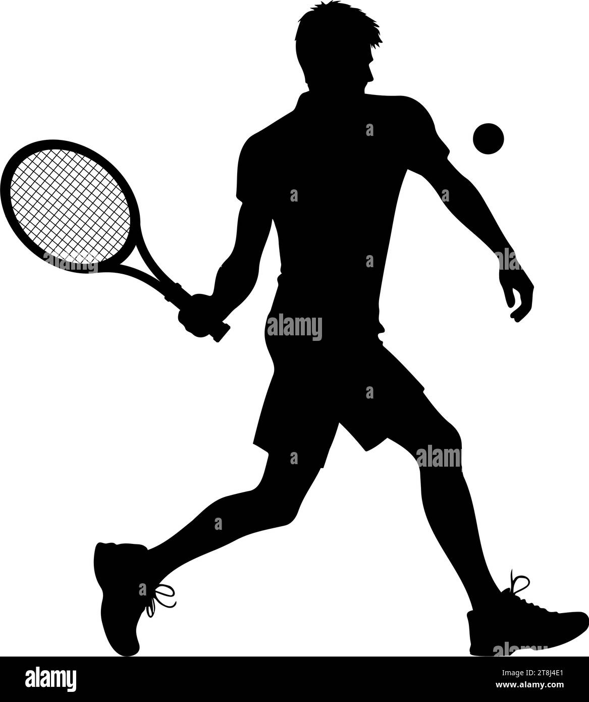 Silhouette da tennista maschile. illustrazione vettoriale Illustrazione Vettoriale