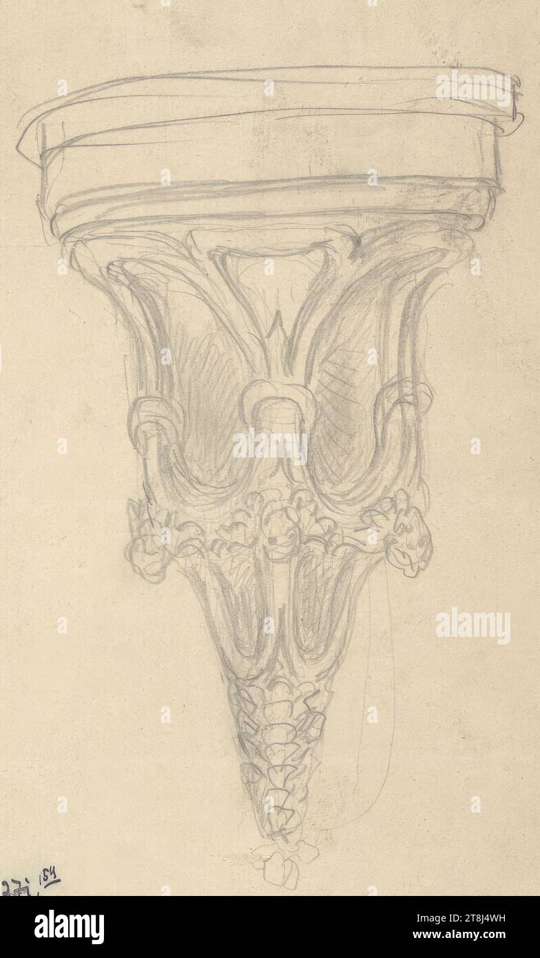 Studio di architettura, Rudolf Weyr, Vienna 1847 - 1914 Vienna, disegno, 16,6 x 11,4 cm, Austria Foto Stock