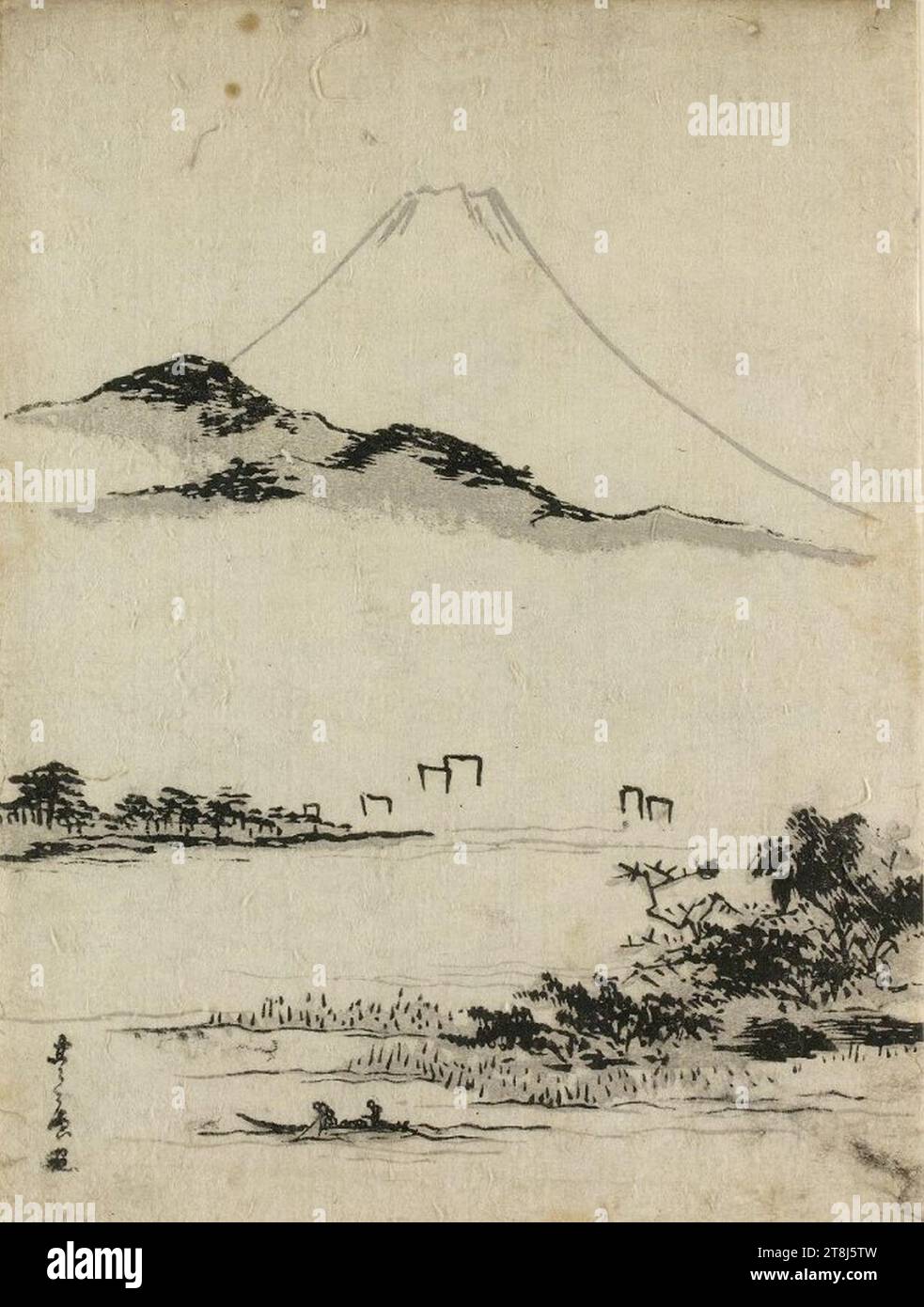 Utagawa-Toyohiro-Mt-Fuji. Foto Stock