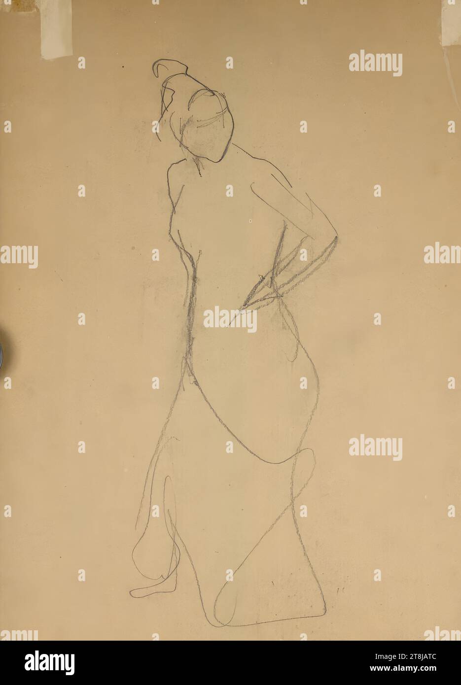 Modello femminile, Cecil van Haanen, Vienna 1844 - 1914 Vienna, disegno, matita, cartone, 36,8 x 26,9 cm, Austria Foto Stock