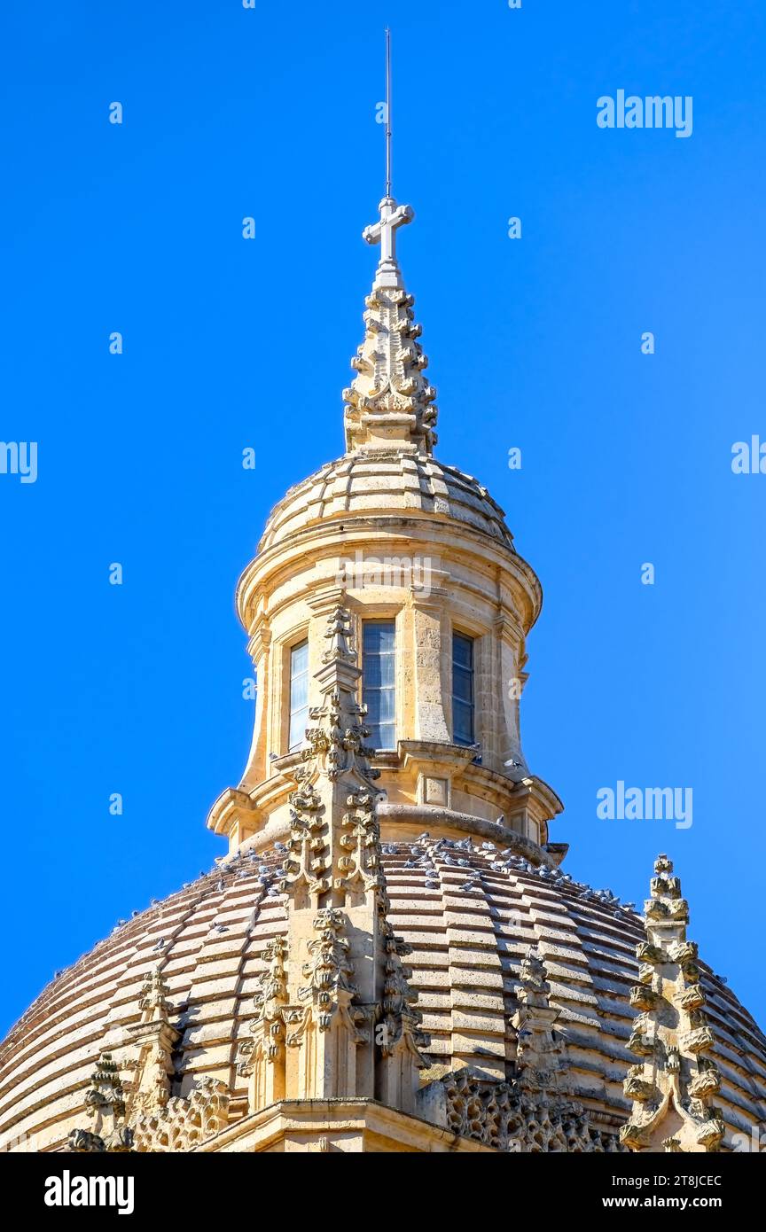 SEGOVIA, SPAGNA, caratteristiche architettoniche o dettagli nel design della cattedrale cattolica. Foto Stock