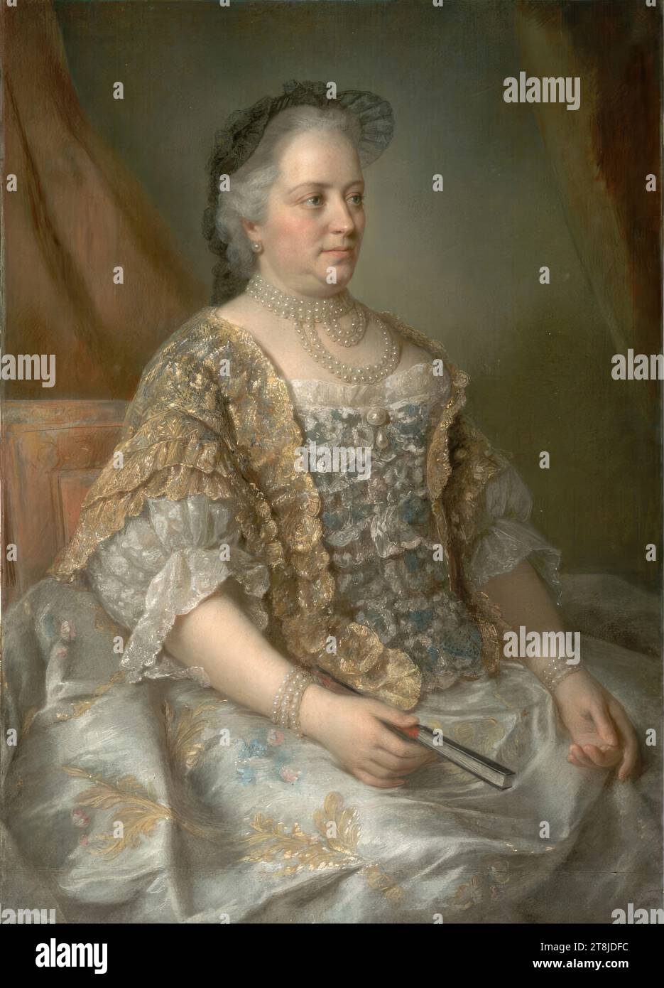 Maria Teresa d'Austria, Jean Étienne Liotard, Ginevra 1702 - 1789 Ginevra, 1762, disegno, pastello su pergamena, montato su tela, 111,3 x 79,5 cm Foto Stock