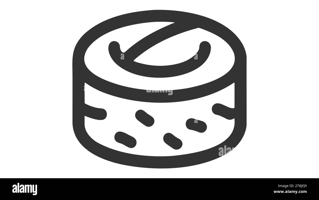 Icona del sushi. illustrazione simbolo del segno vettoriale isolato. Illustrazione Vettoriale