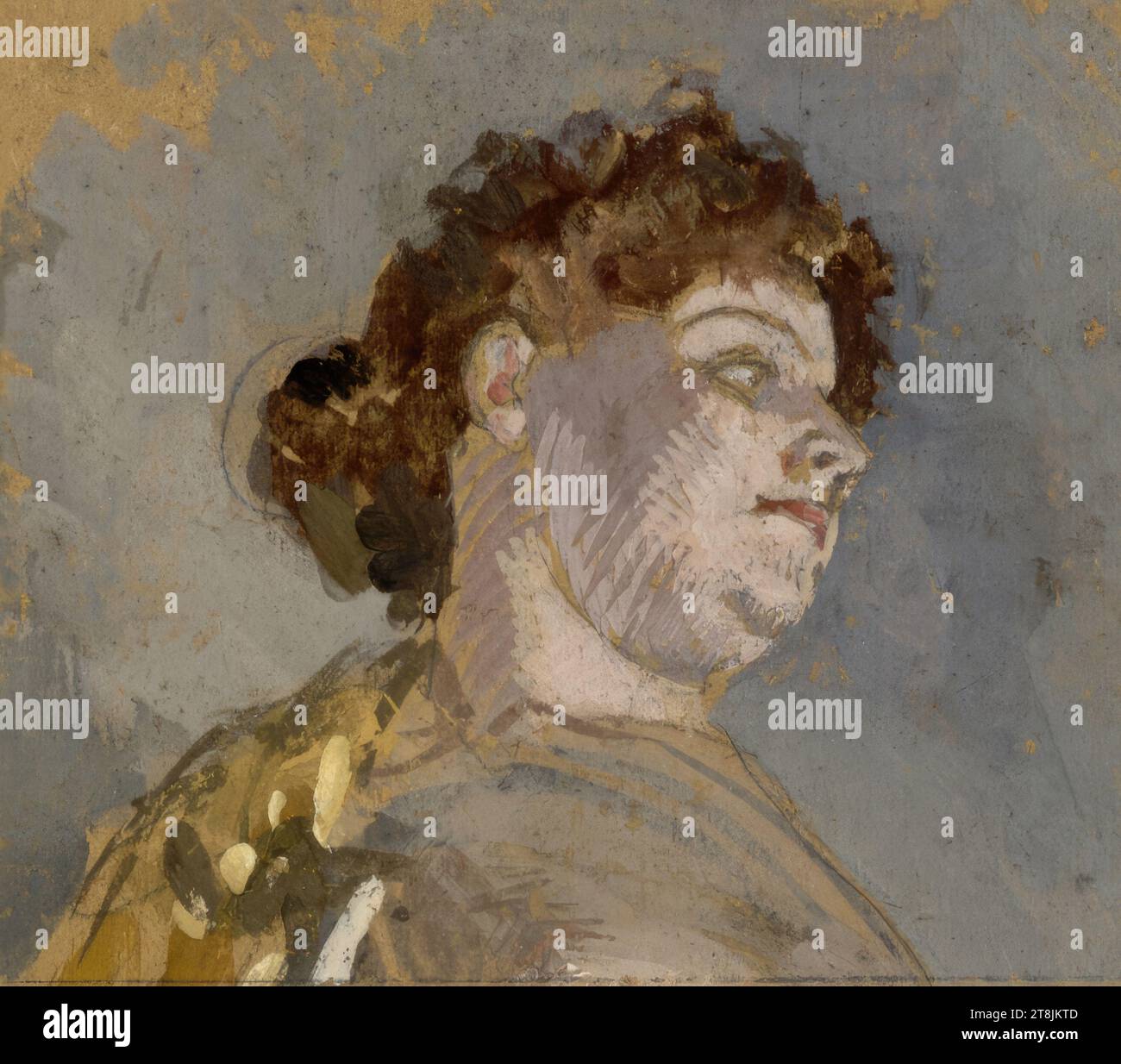 Teatro, Josef Engelhart, Vienna 1864 - 1941 Vienna, disegno, matita, guazzo, 10,2 x 11,7 cm, Austria Foto Stock