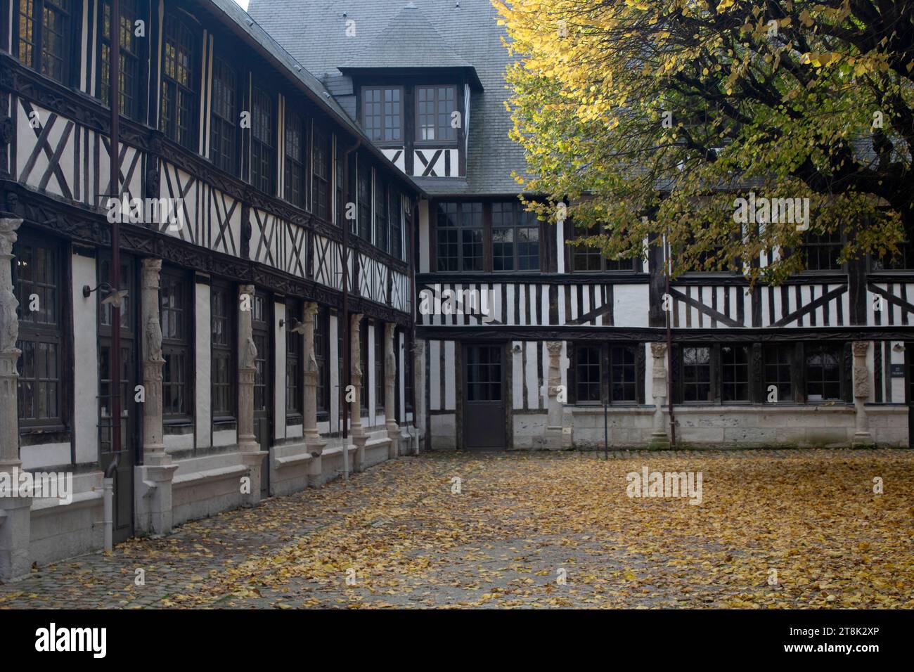 Ossario del cortile di Saint-Maclou - Aître Saint-Maclou - Rouen Normandia Francia Foto Stock