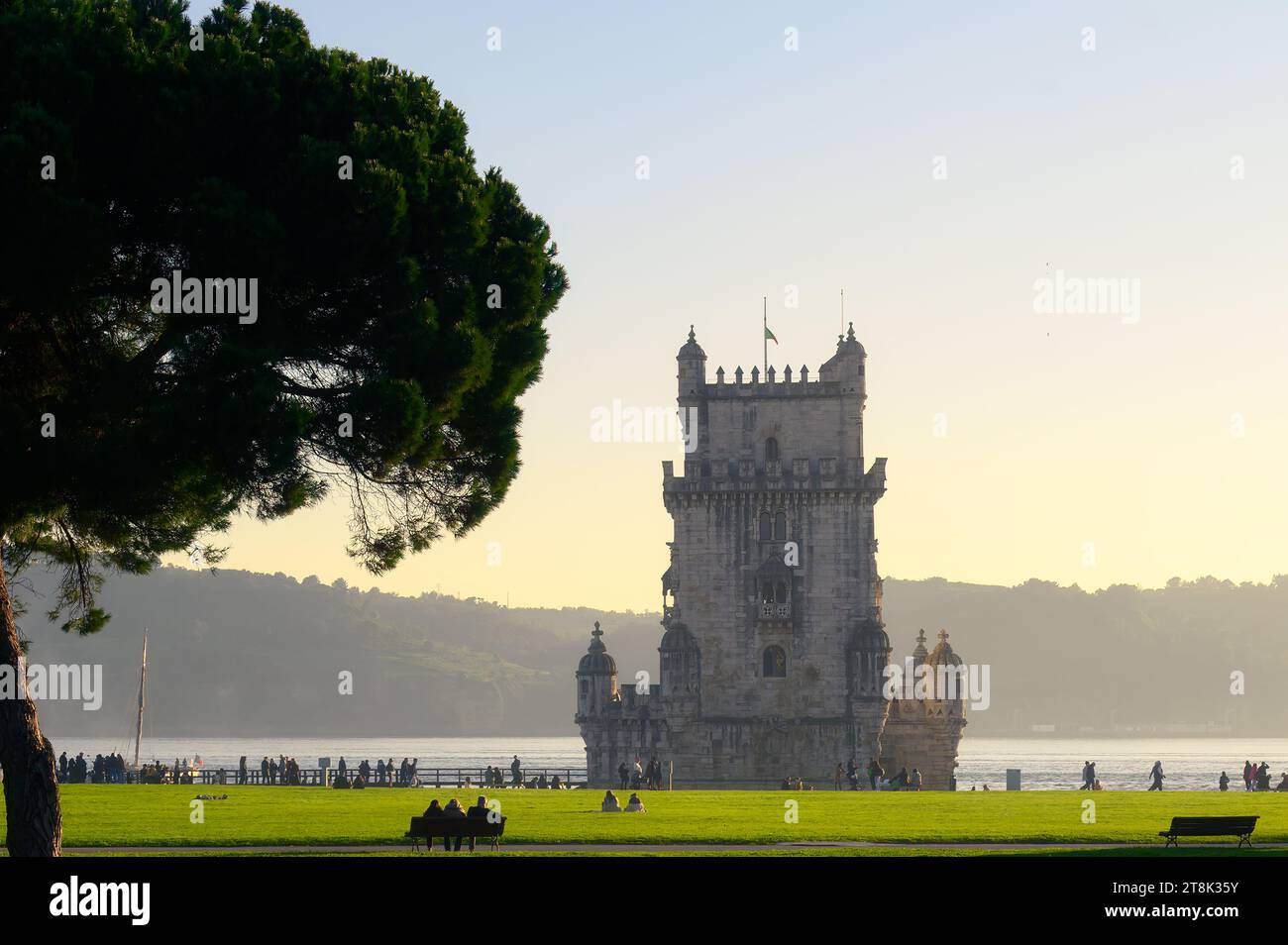 Torre di Belém o Torre de Belem, Lisbona, Portogallo Foto Stock