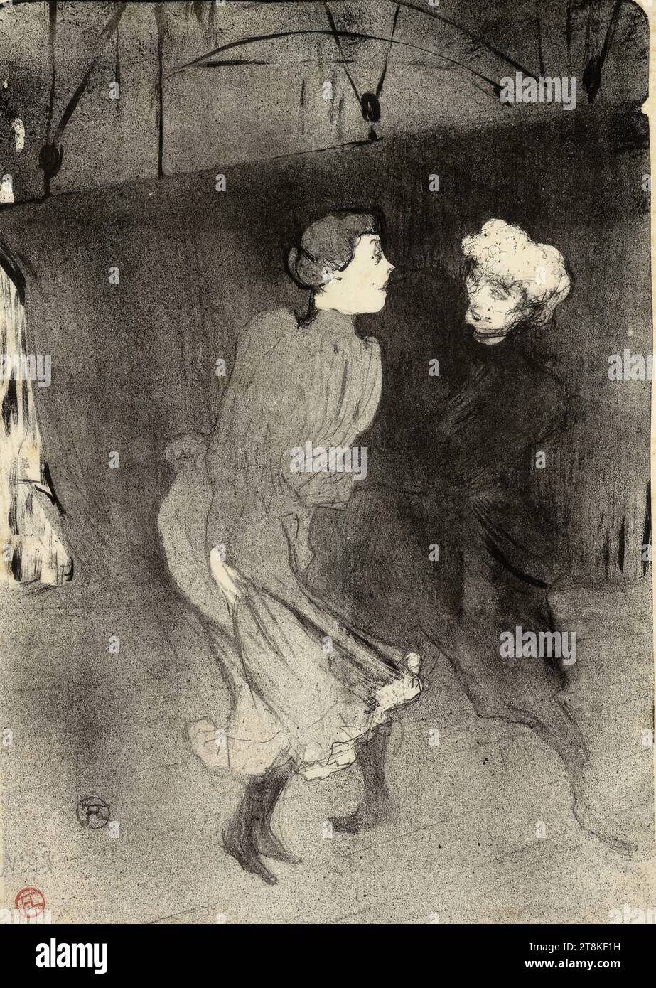 Répétition générale aux Folies Bergère, Emilienne d'Alençon et Mariquita, Henri de Toulouse-Lautrec, Albi 1864 - 1901 Castello di Malromé, 1893, stampa, litografia a gesso, 38,0 x 27,6 cm; targa: 27,1 x 26,0 cm Foto Stock
