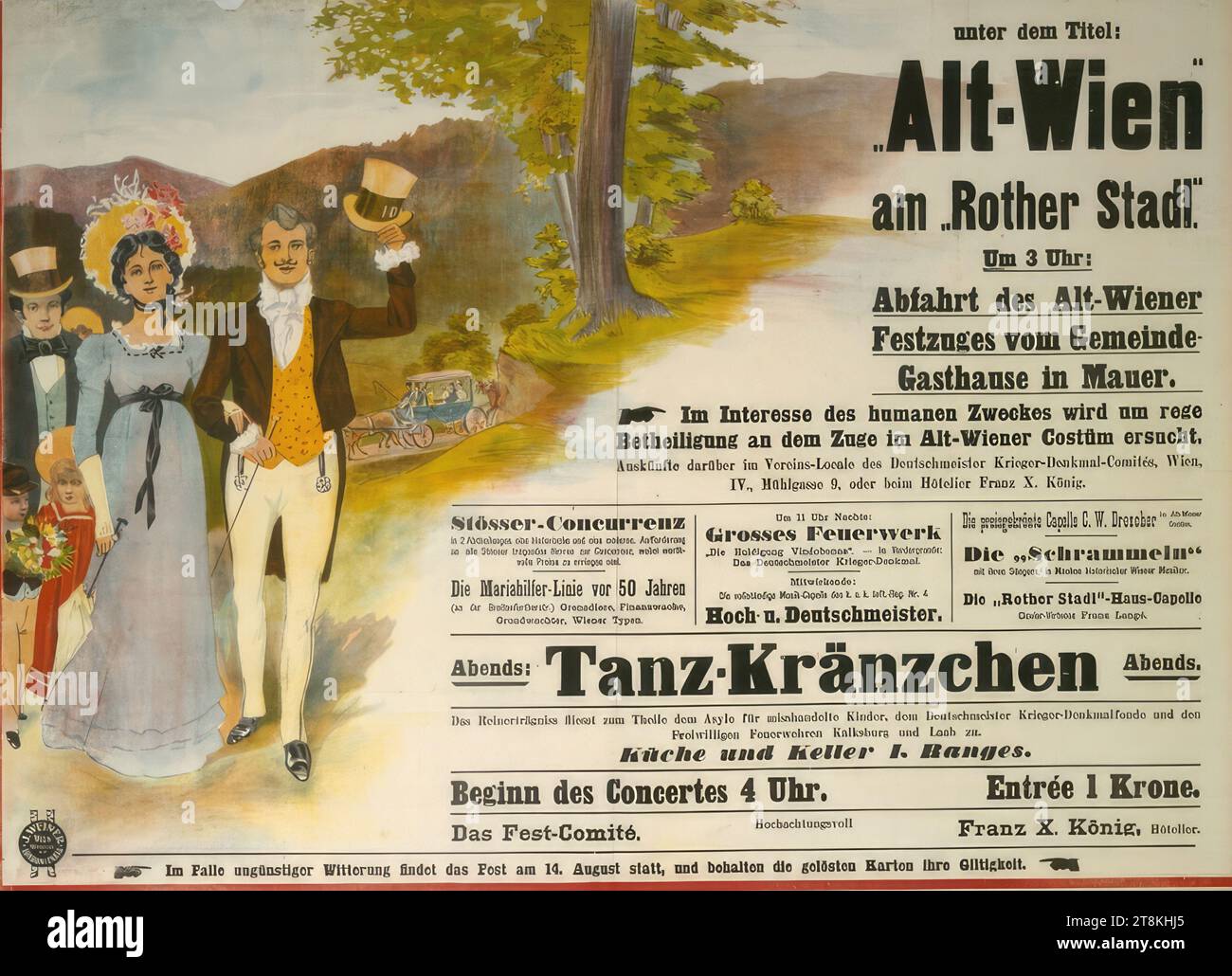 Alt-Wien" al "Rother Stadtl", Anonimo, intorno al 1900, stampa, litografia a colori, foglio: 910 mm x 1270 mm Foto Stock