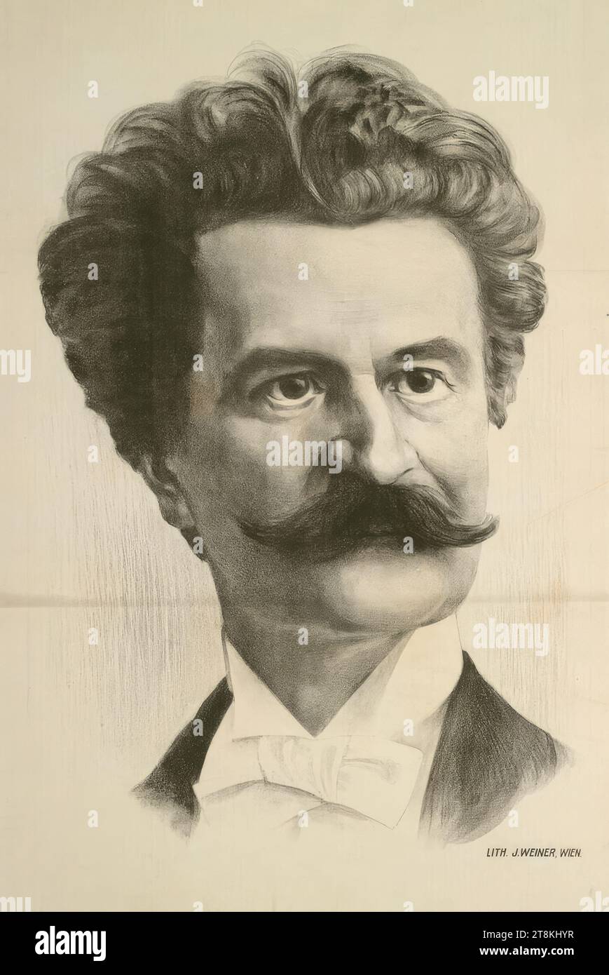 Ritratto Josef Strauß, Anonimo, intorno al 1900, stampa, litografia, foglio: 955 mm x 630 mm Foto Stock