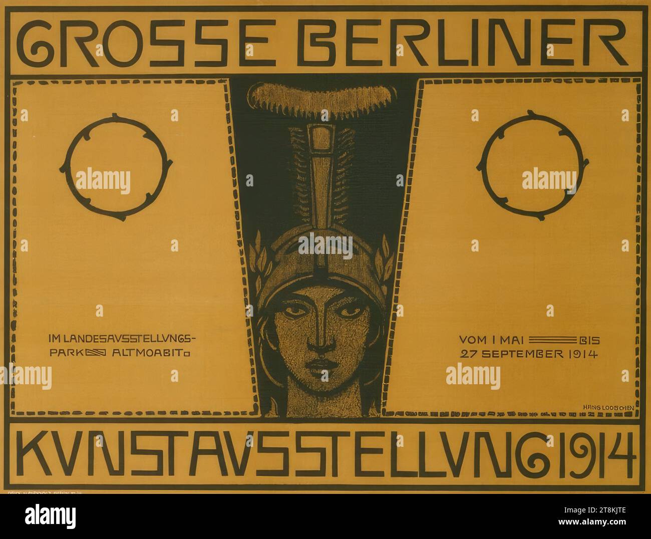 GRANDE MOSTRA D'ARTE DI BERLINO 1914, Hans Looschen, Germania, 1859 - 1923, 1914, stampa, litografia a colori, foglio: 720 mm x 950 mm Foto Stock