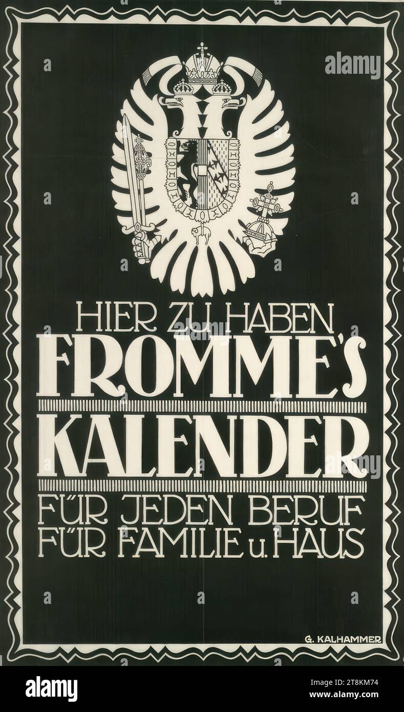 CALENDARIO DI FROMME, Gustav Kalhammer, Austria, 1886 - ca. 1919, circa 1910, stampa, litografia a colori, foglio: 960 mm x 635 mm Foto Stock