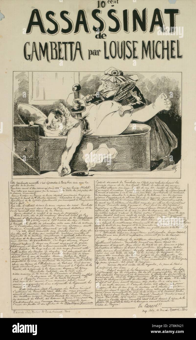 ASSINAT de GAMBETTA par LOUISE MICHEL, Anonimo, CA. 1883, stampa, litografia, foglio: 550 mm x 355 mm Foto Stock