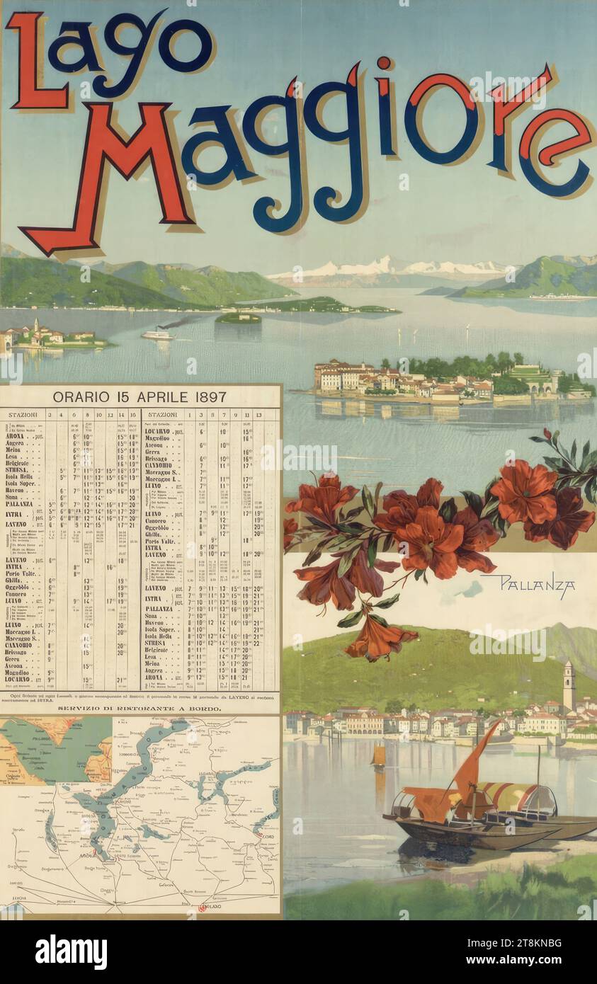 Lago maggiore, Anonimo, 1897, stampa, litografia a colori, foglio: 980 mm x 640 mm Foto Stock