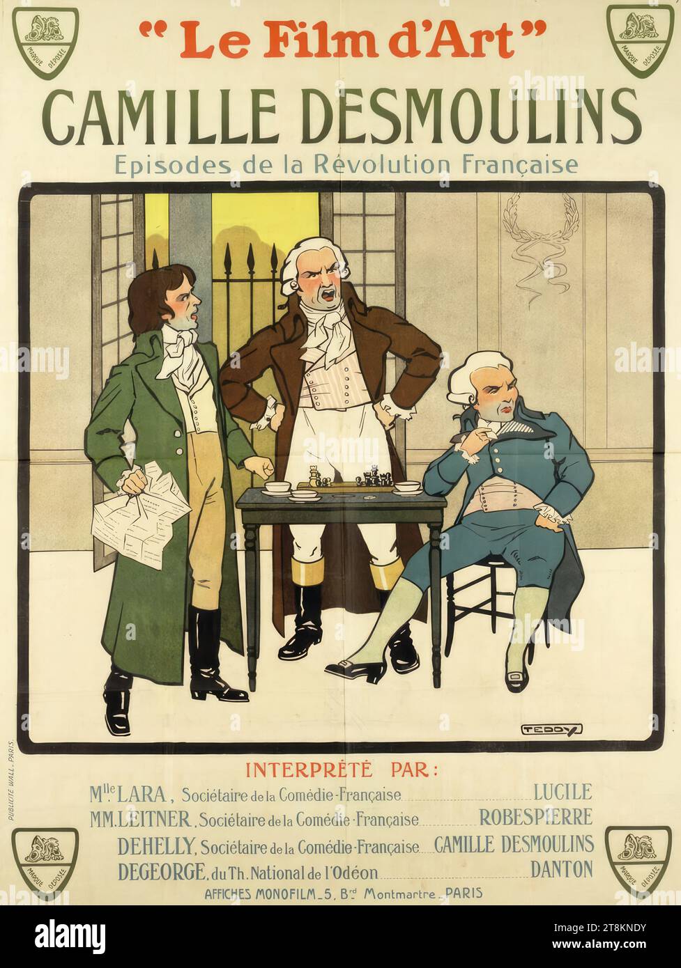 Le Film d'Art; CAMILLE DESMOULINS; Episodes de la Révolution Francaise, Georges Edward, Francia, 1866 - ca. 1915, circa 1910, stampa, stampa planografica, foglio: 1600 mm x 1220 mm Foto Stock
