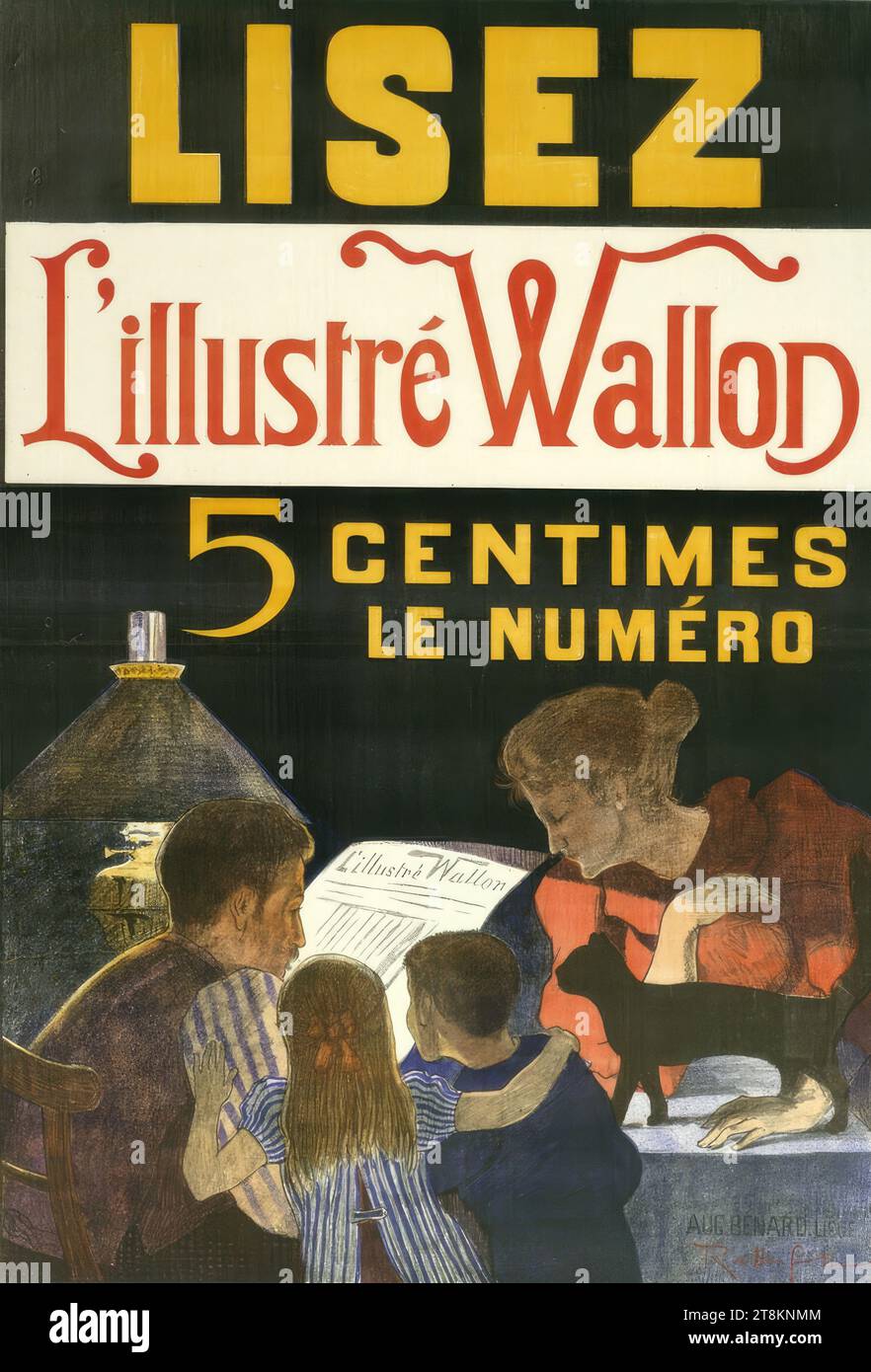 LISEZ l'Illustré Wallon, Armand Rassefosse, Liegi 1862 - 1934 Liegi, circa 1890, stampa, litografia a colori, foglio: 980 mm x 740 mm Foto Stock