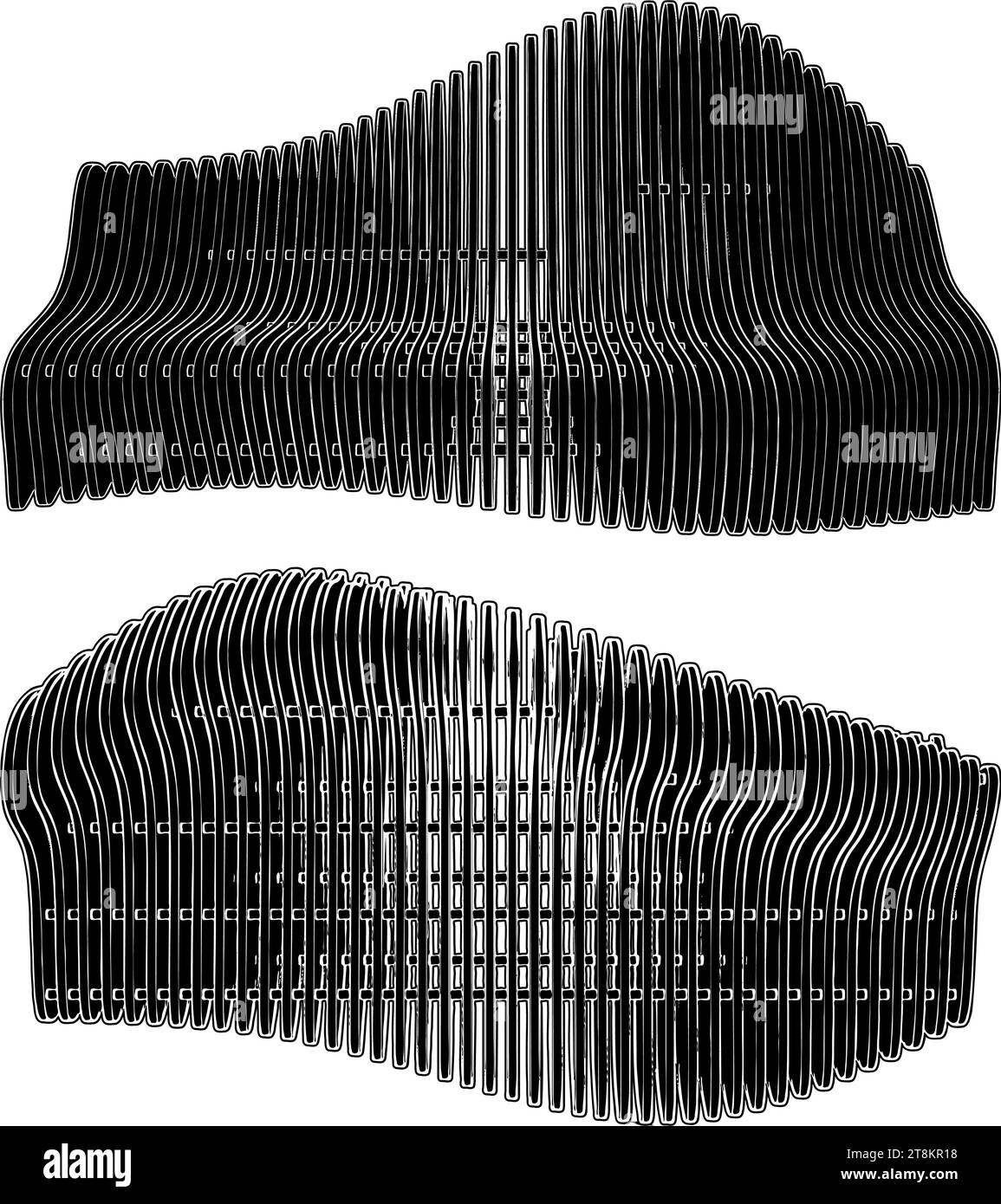 Divano da banco in compensato Vector. Immagine isolata su sfondo bianco. Illustrazione vettoriale di Un banco di legno. Illustrazione Vettoriale