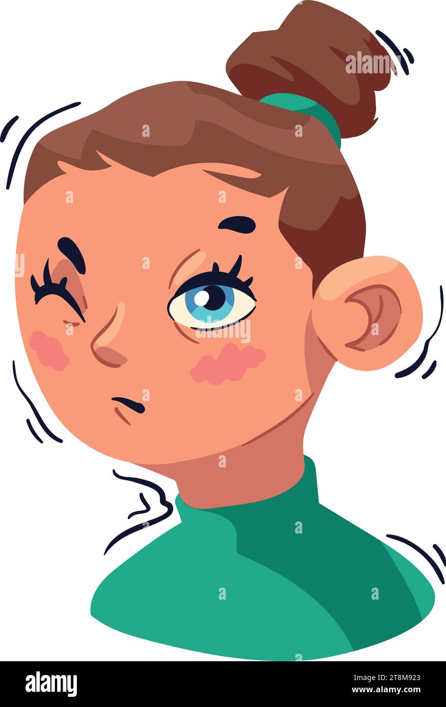 sindrome di tourette, ragazza affetta Illustrazione Vettoriale