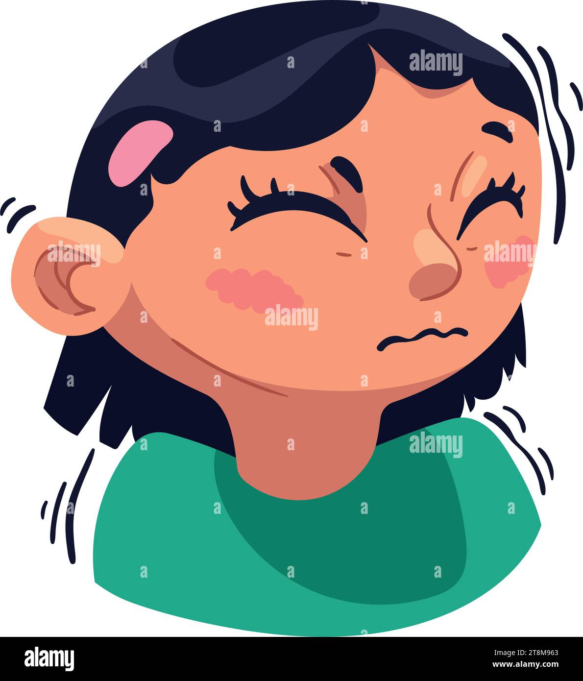 ragazza della sindrome di tourette Illustrazione Vettoriale