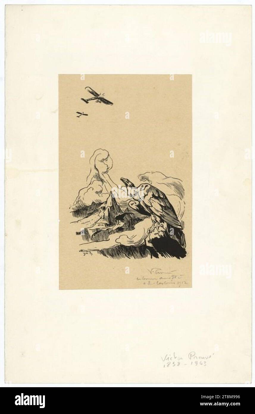 Vautours et aéroplanes - Victor Prouvé. Foto Stock