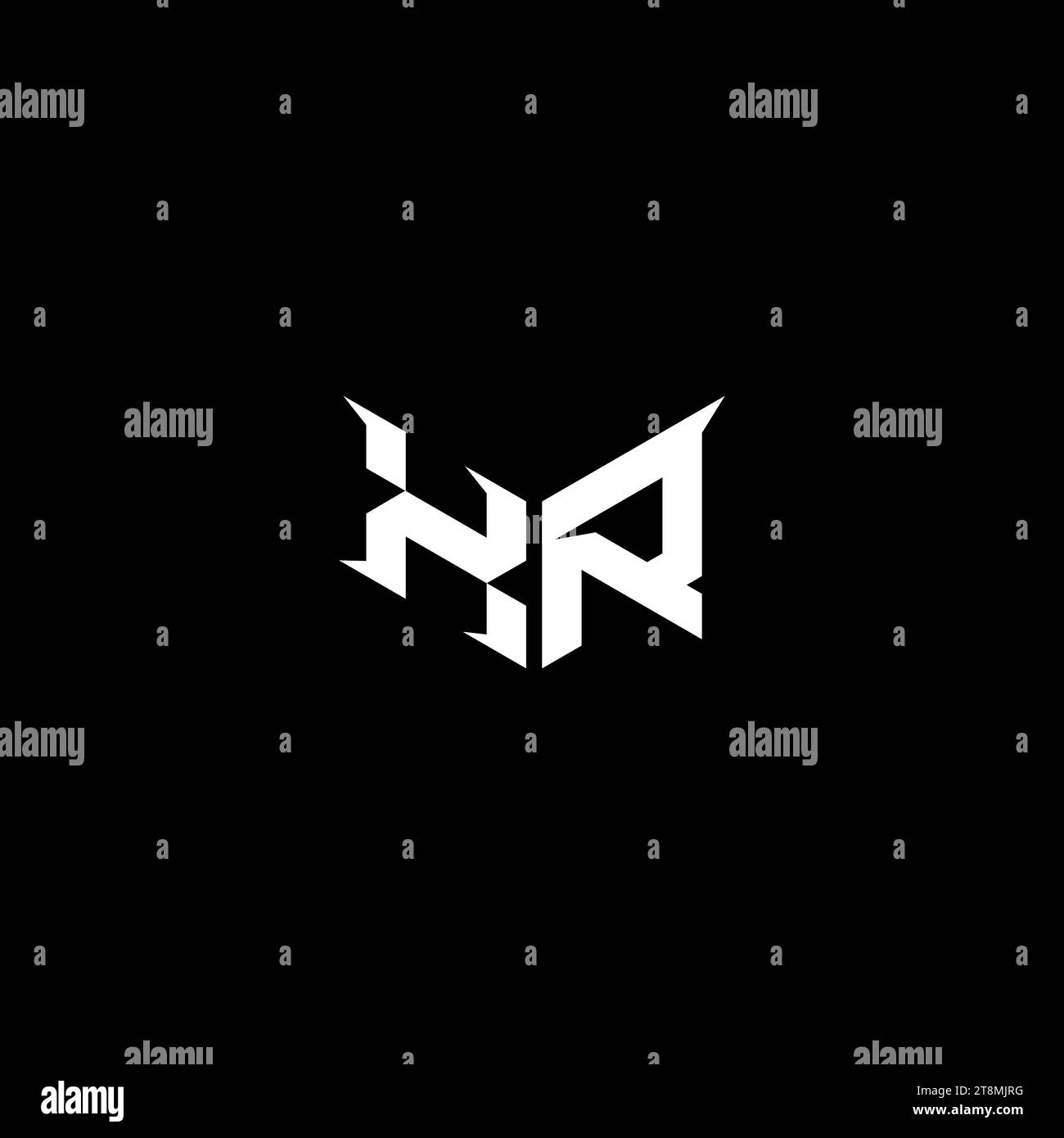 Design iniziale del logo XR Premium con emblema e concept di gioco Illustrazione Vettoriale