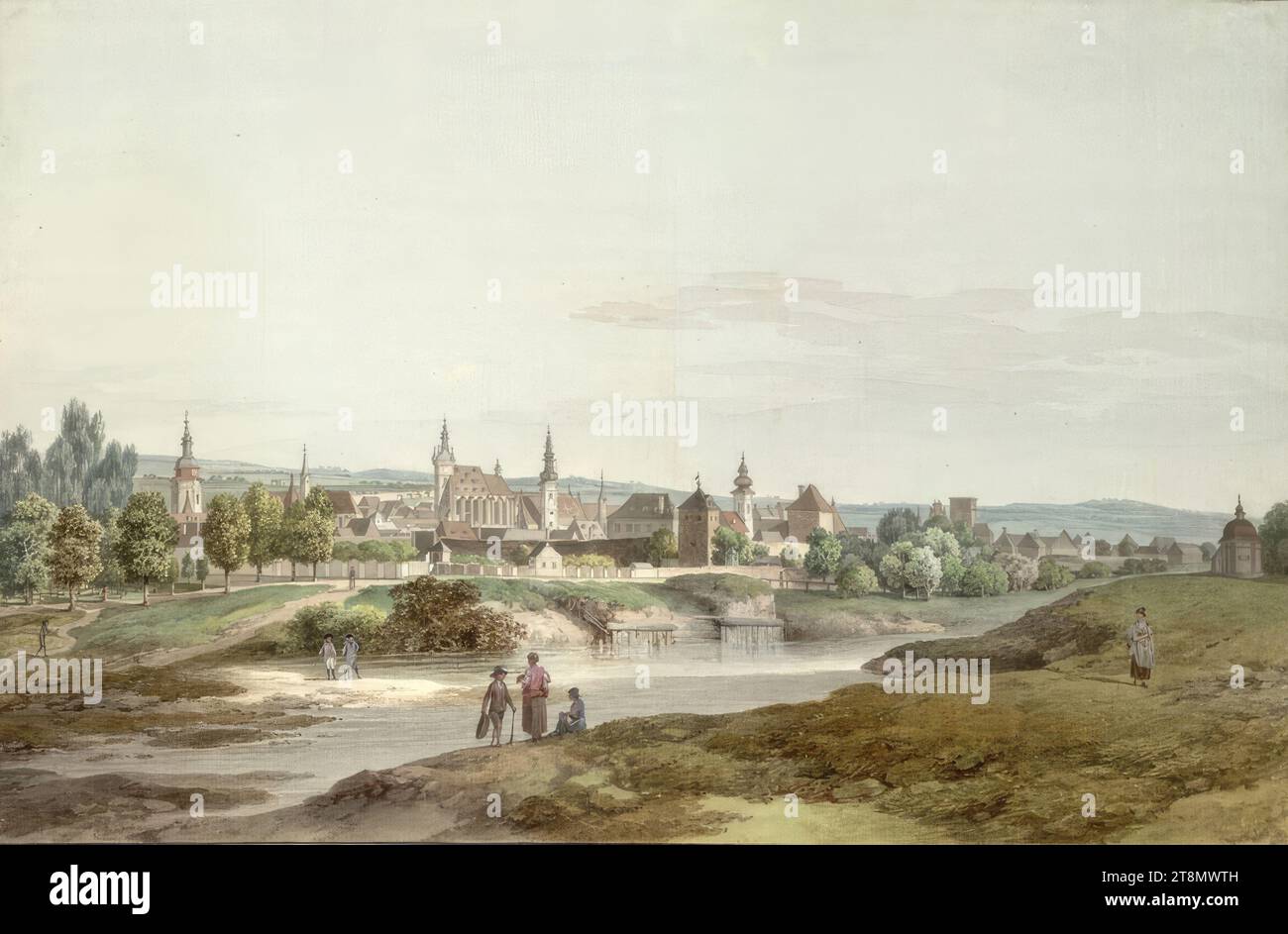 Krems, Lorenz Janscha (Radmannsdorf (Krain) 1749 - 1812 Vienna), 1790-1810, disegno, acquerello, 27,5 x 41,8 cm, l. e duca Alberto di Sassonia-Teschen Foto Stock