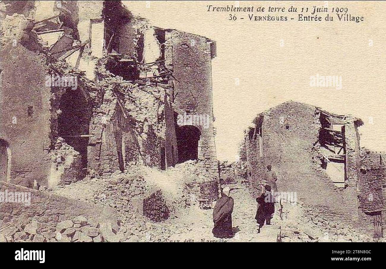 Vernègues - tremblement de terre du 11 juin 1909 (1). Foto Stock