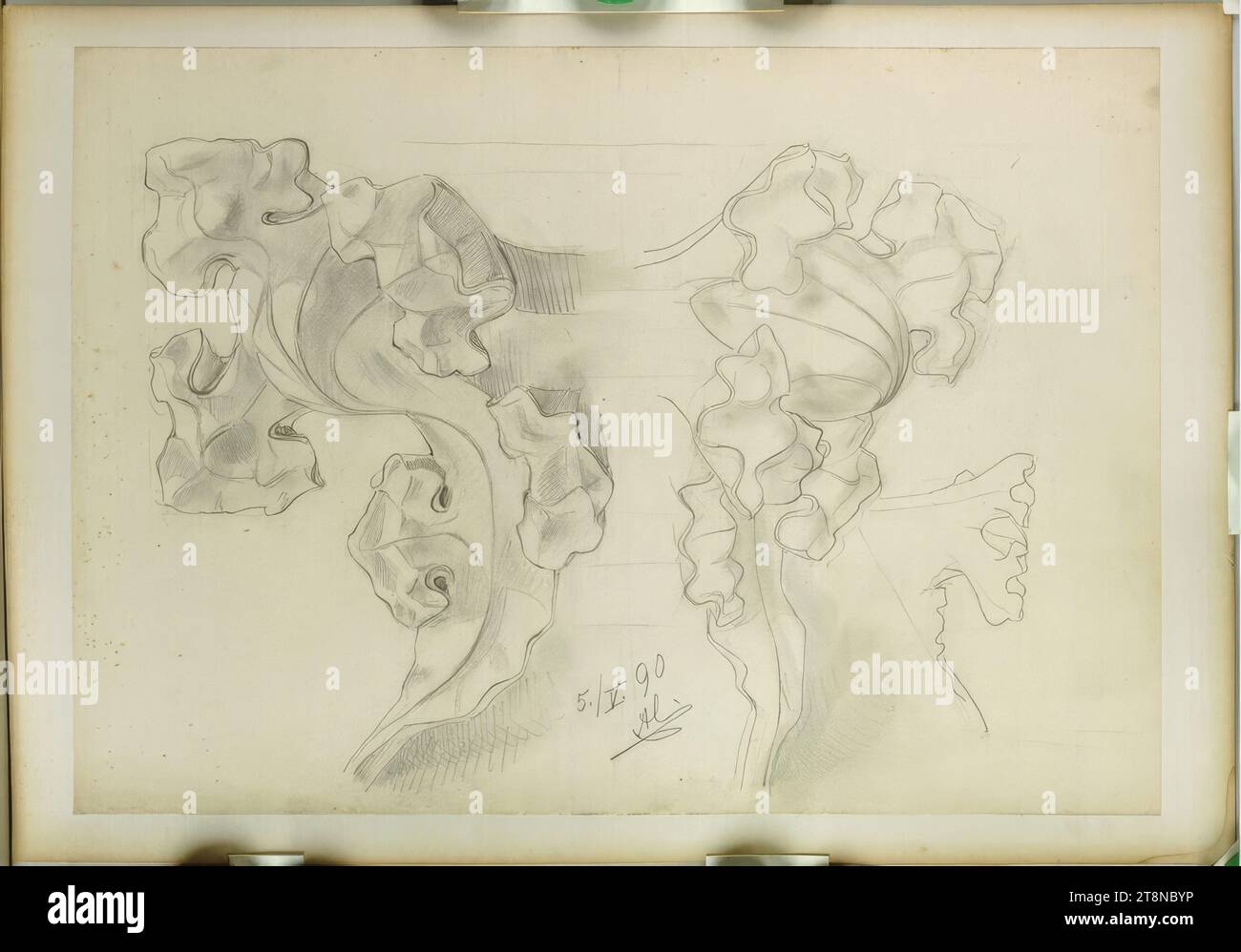 Studio per granchi gotici, viste oblique, 1890, disegno architettonico, carta, peso medio; disegno a matita, 31,5 x 45 cm Foto Stock