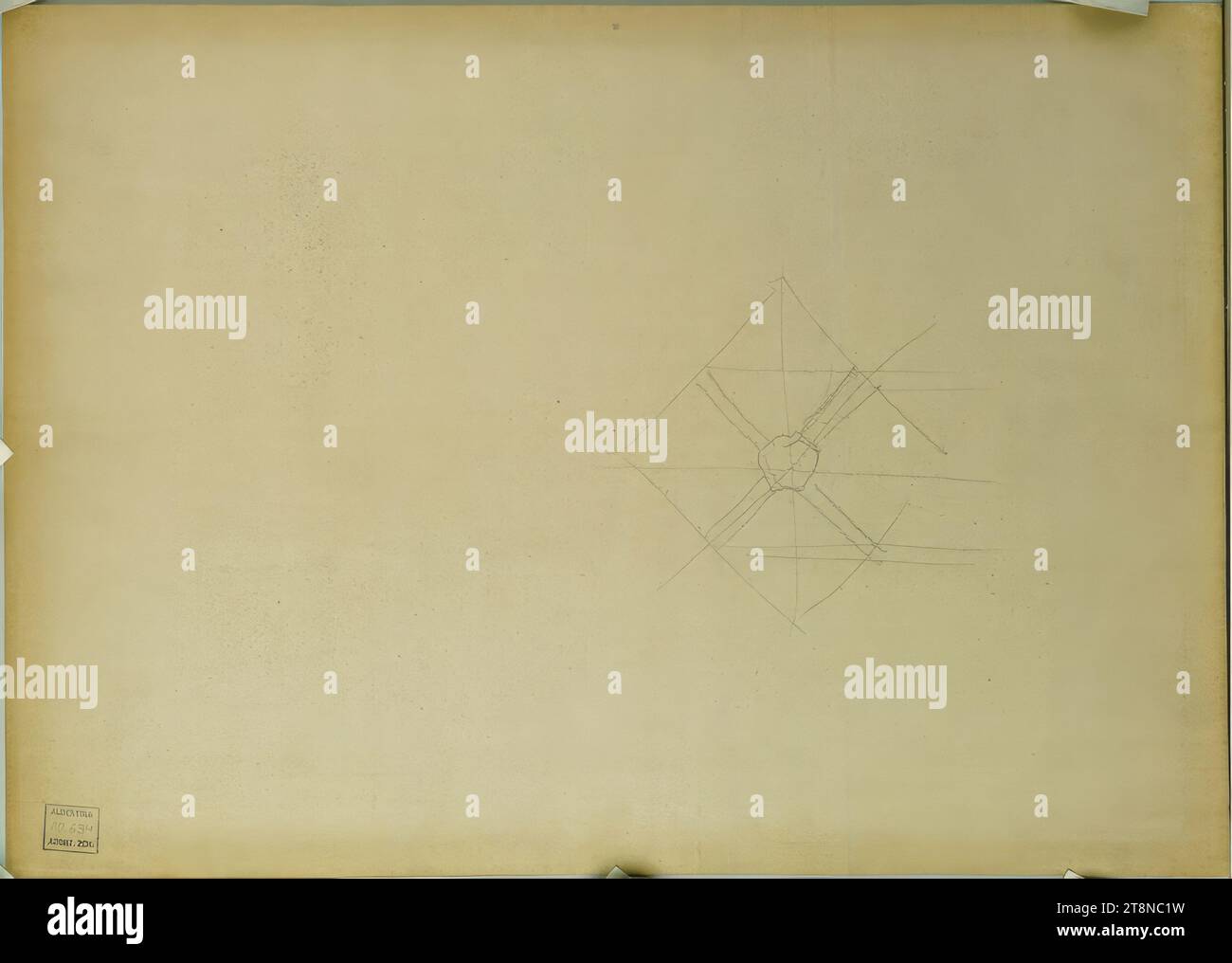 Architectural Sketch, 1891, Architectural Drawing, Paper, medium weight; disegno a matita, 299 x 422 mm Foto Stock