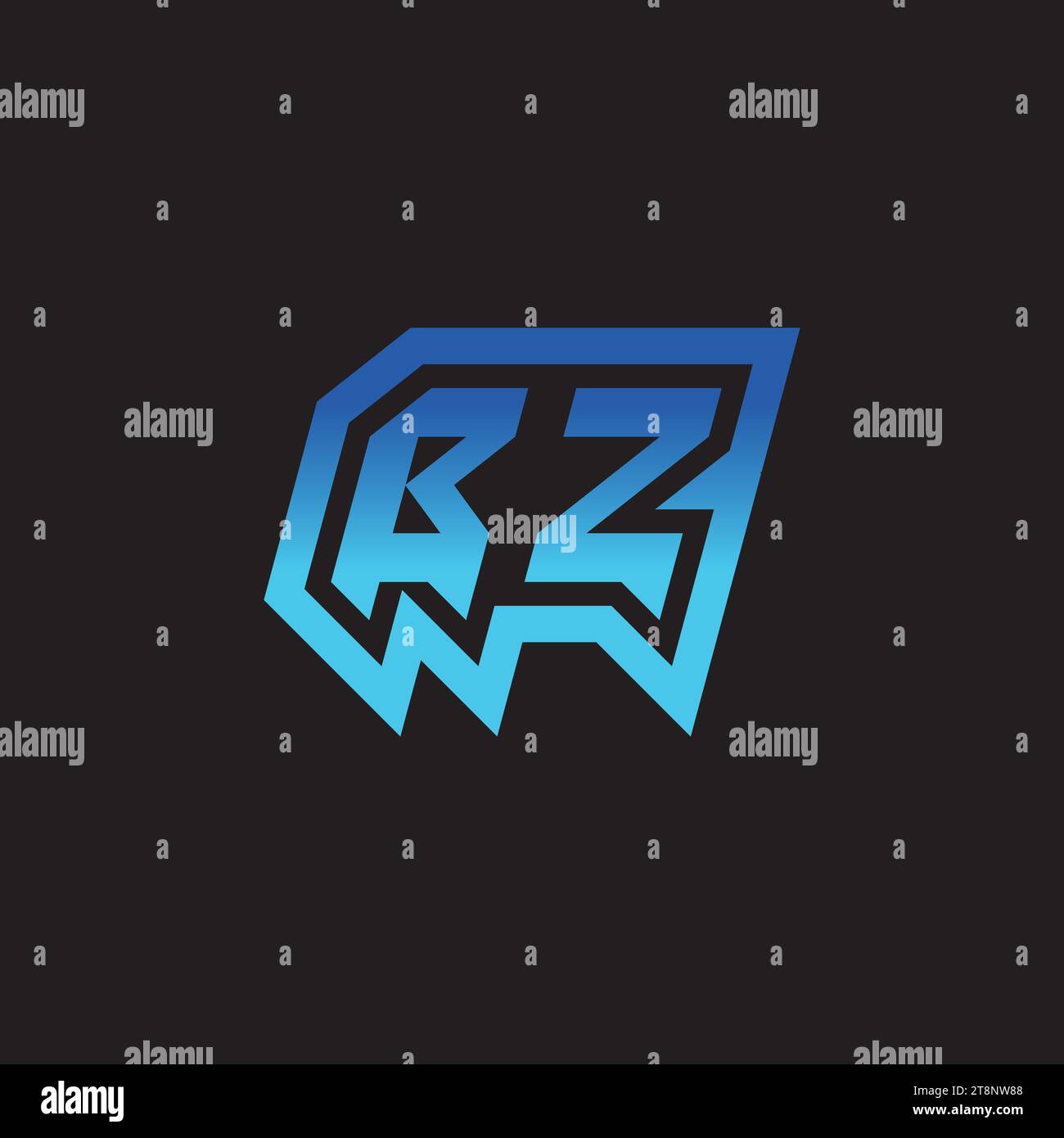 BZ Initial Inspiration logo design esport e idee per clan di gioco Illustrazione Vettoriale