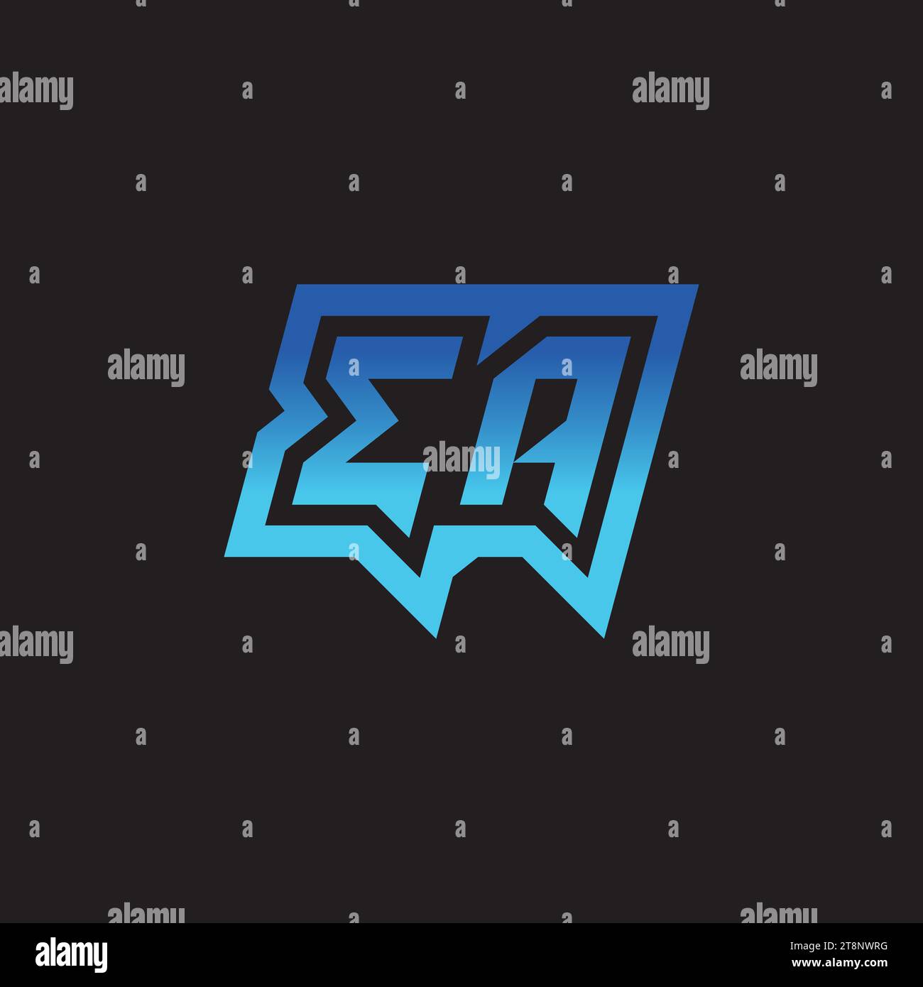 EA Initial Inspiration logo design esport e idee per clan di gioco Illustrazione Vettoriale