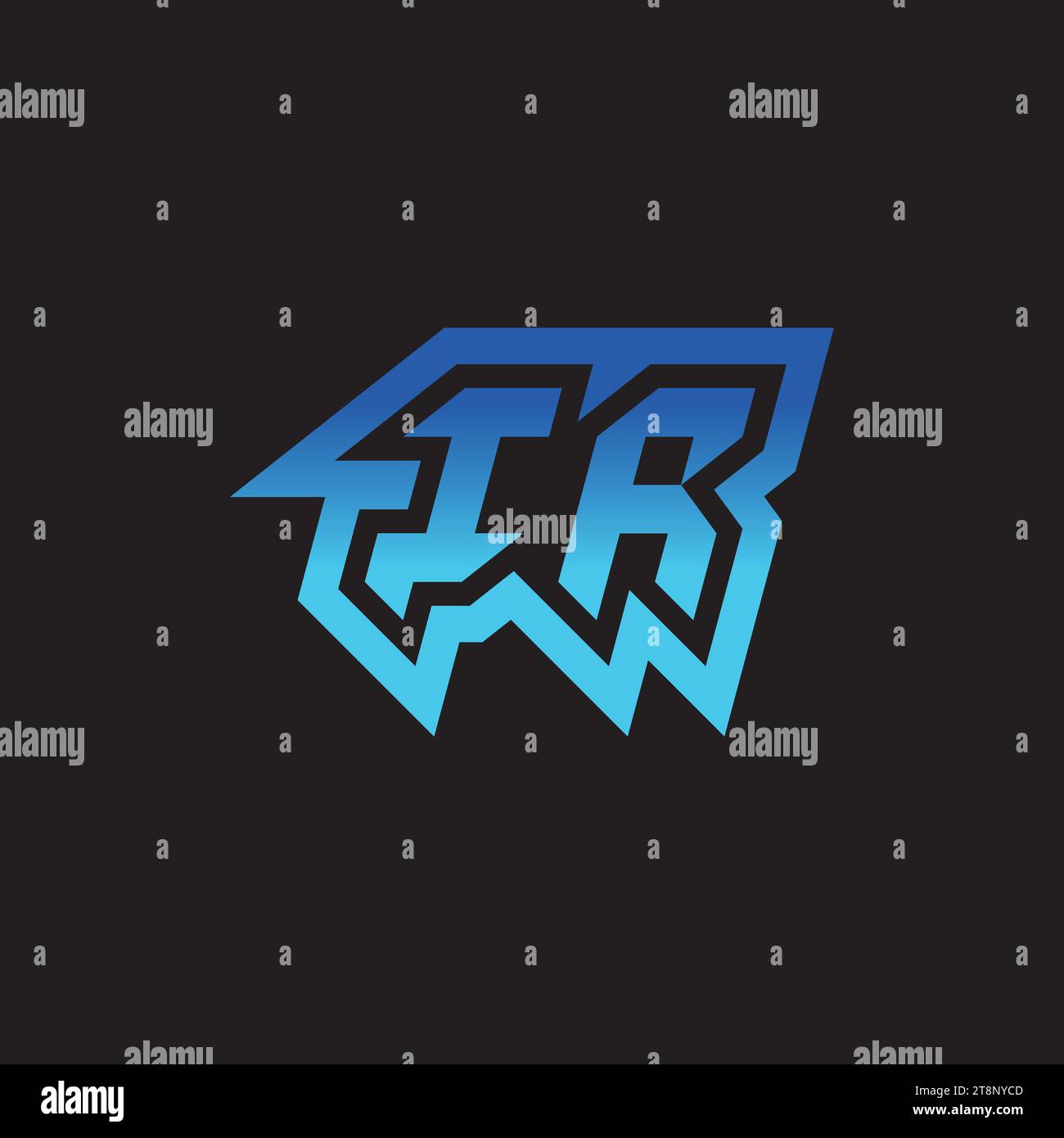 Design del logo IR Initial Inspiration esport e idee per clan di gioco Illustrazione Vettoriale