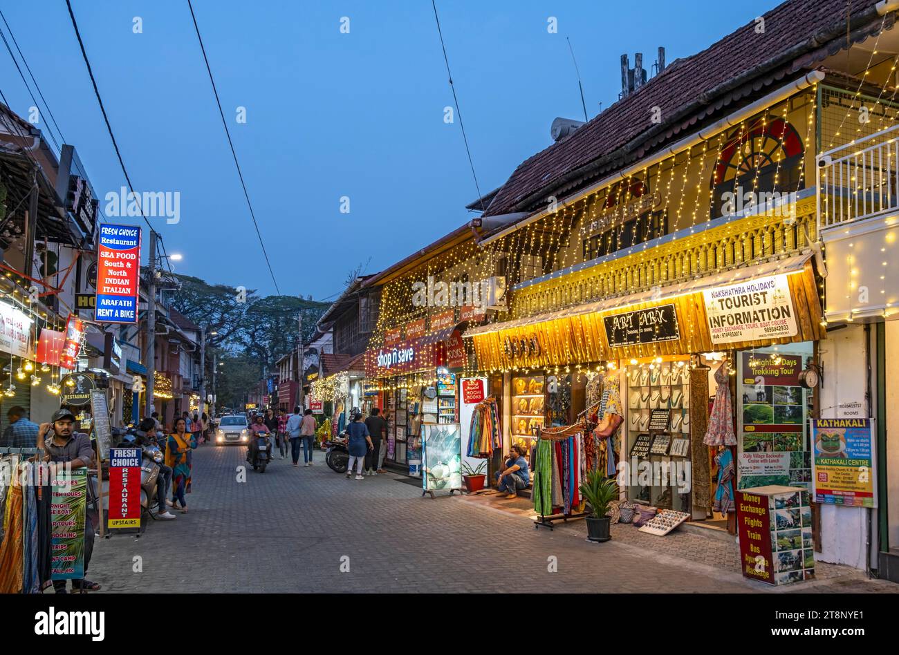 Princess Street, Fort Kochi, Cochin, Kerala, India Foto Stock