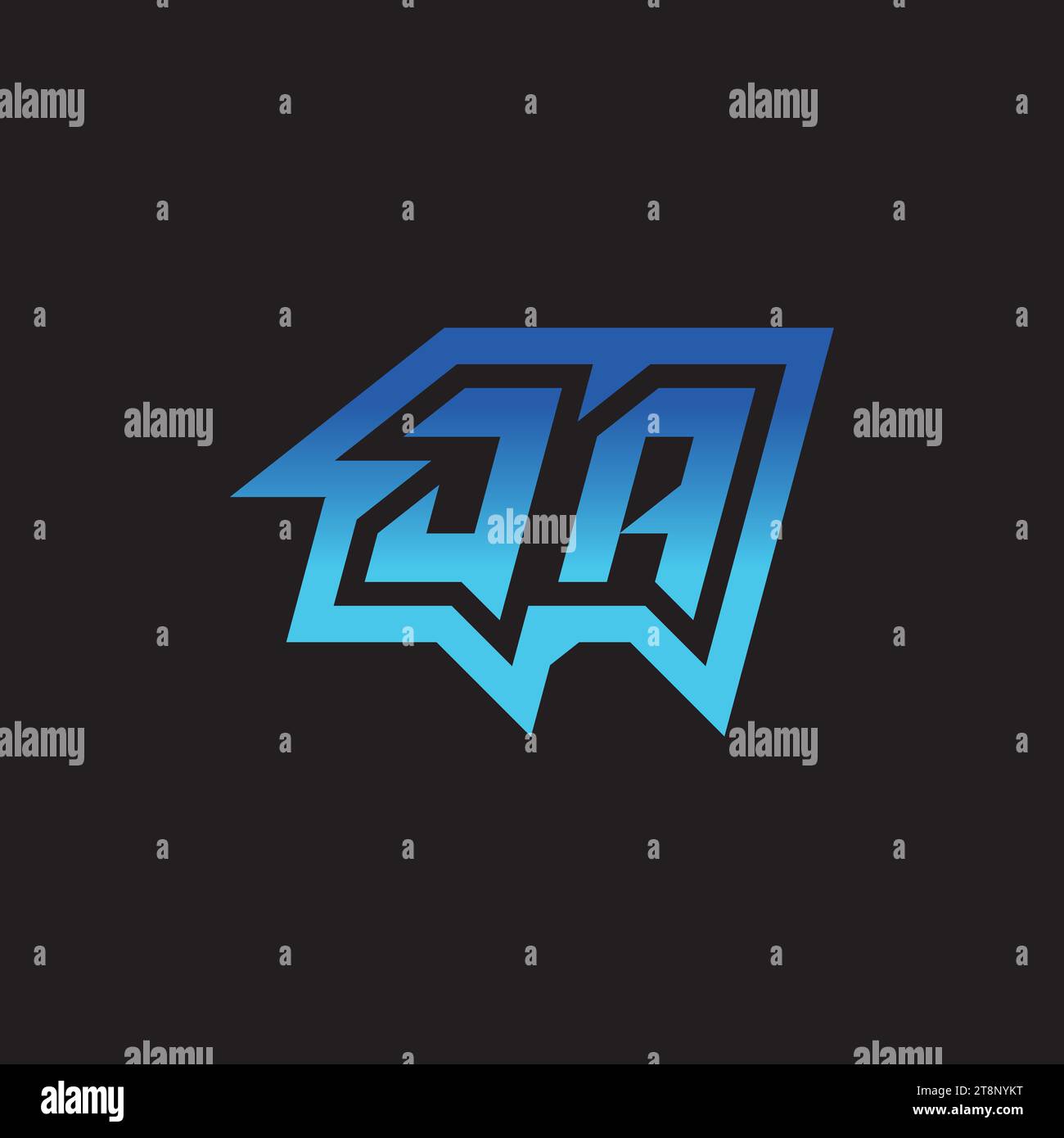JA ispirazione iniziale logo design esport e idee clan di gioco Illustrazione Vettoriale