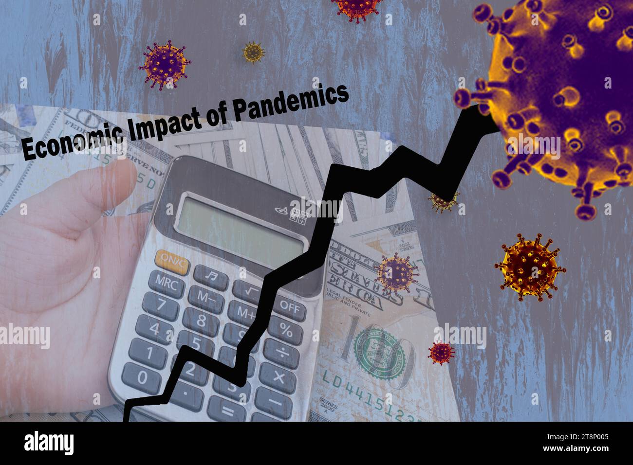 Concetto di finanziamento e finanziamento finanziario della crisi pandemica Foto Stock