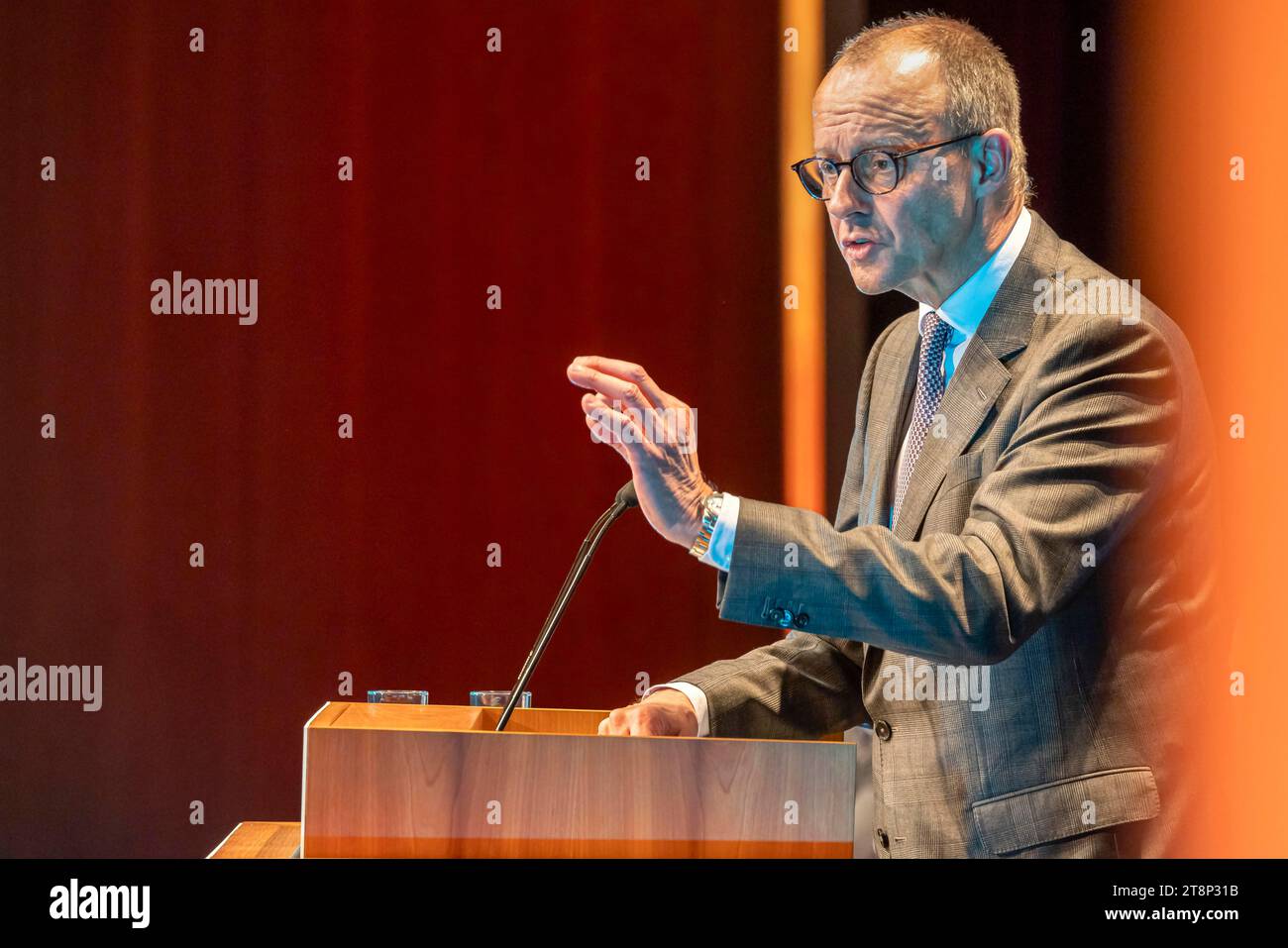 Friedrich Merz, membro del Bundestag, Presidente federale, Presidente del gruppo parlamentare CDU CSU, discorso alla 79a Conferenza di Stato del partito di Foto Stock