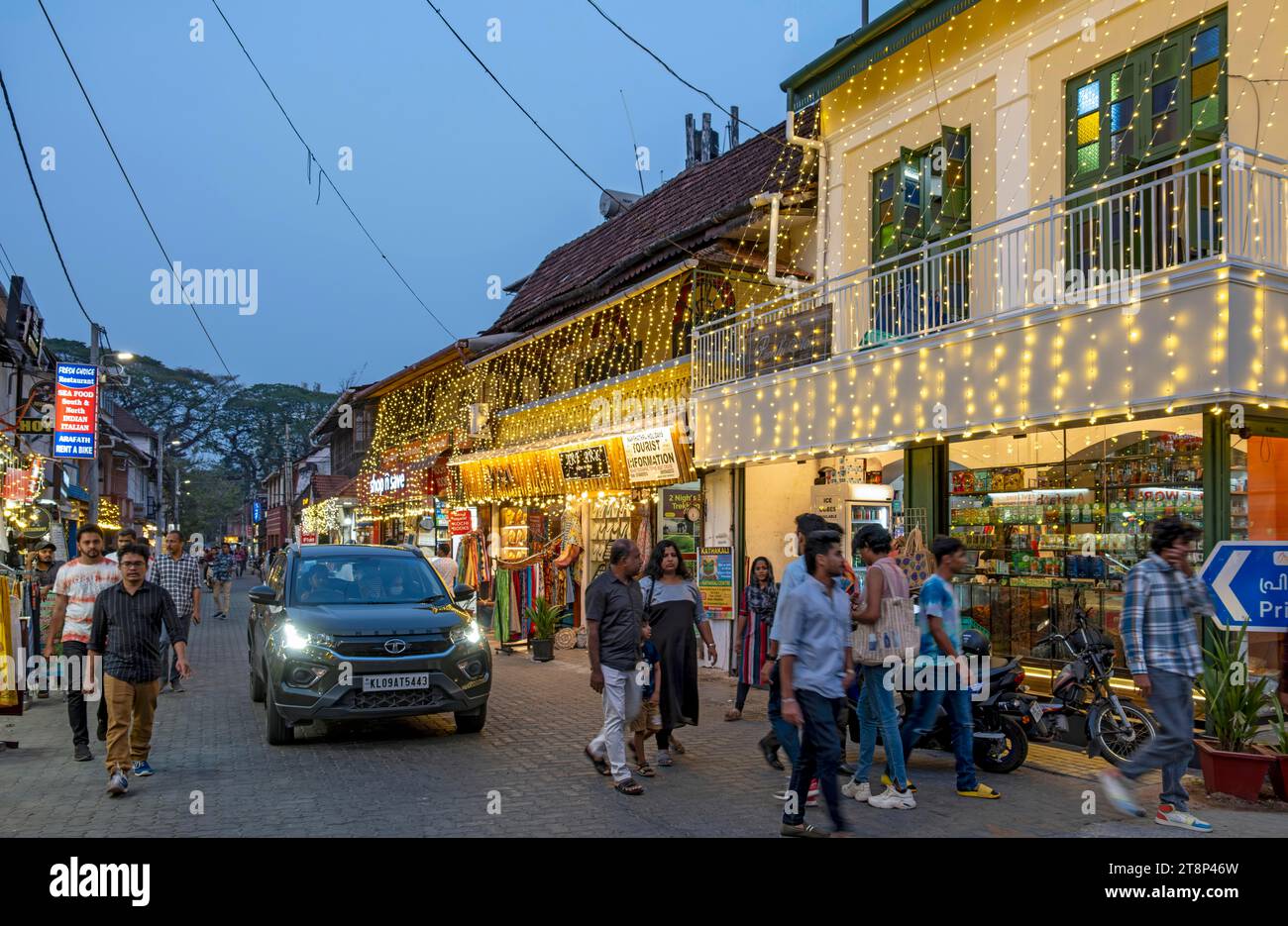 Princess Street, Fort Kochi, Cochin, Kerala, India Foto Stock