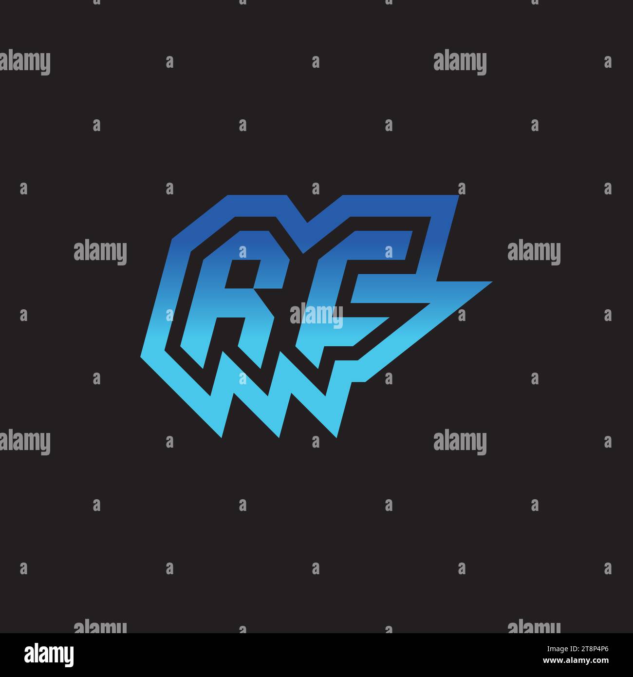RC Initial Inspiration logo design esport e idee per clan di gioco Illustrazione Vettoriale