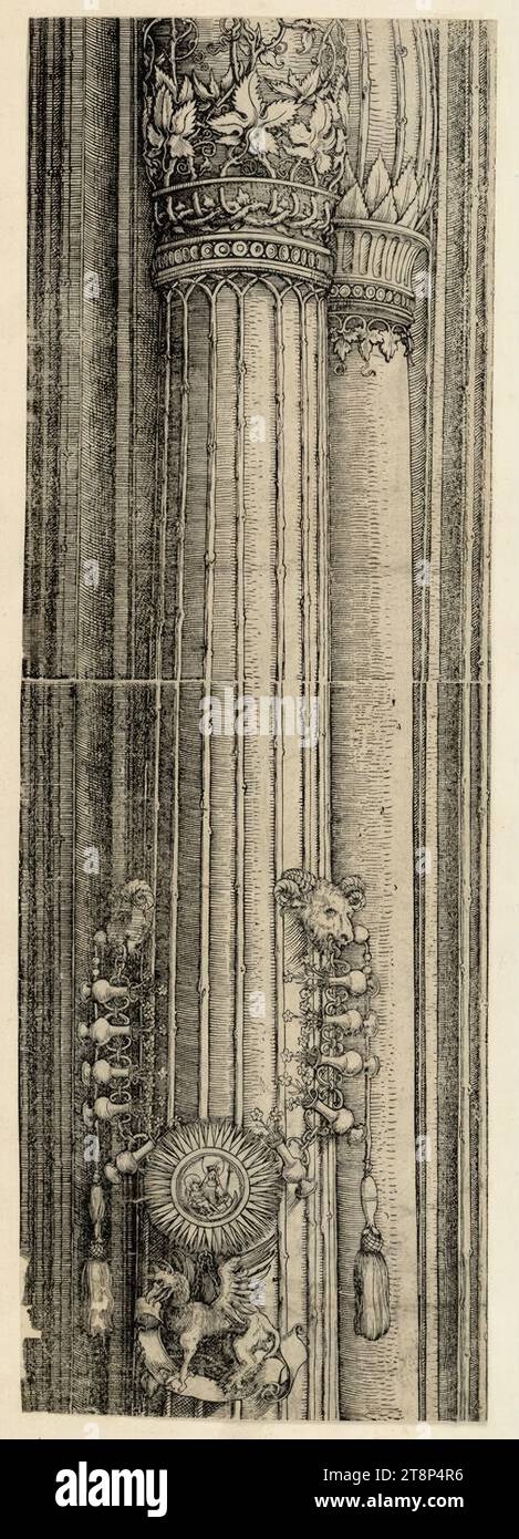 Ordine aragonese della brocca (porta d'Onore dell'Imperatore Massimiliano i, coppia interna sinistra di colonne libere, B), porta d'Onore dell'Imperatore Massimiliano i, 1515, stampa, taglio di legno Foto Stock