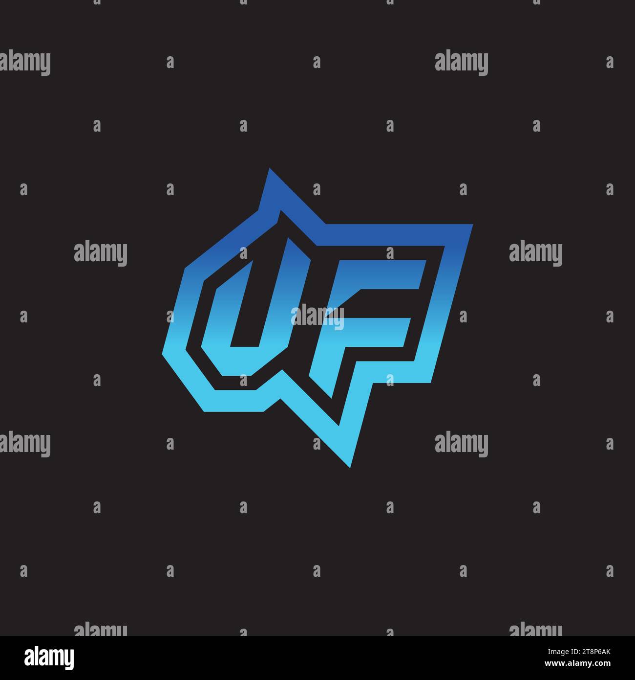 VF Initial Inspiration logo design esport e idee per clan di gioco Illustrazione Vettoriale
